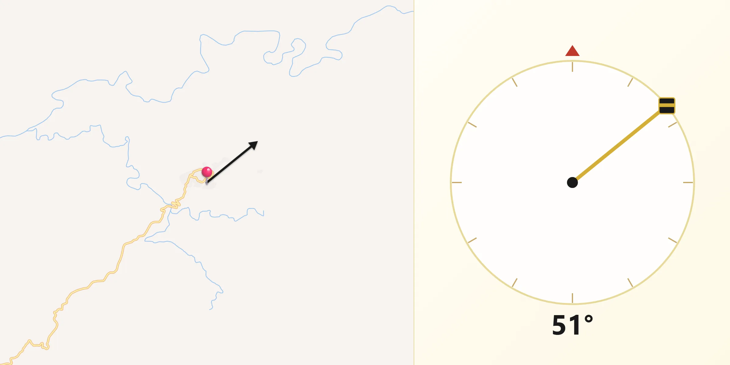 Dirección de la Qibla desde Santa María Chimalapa