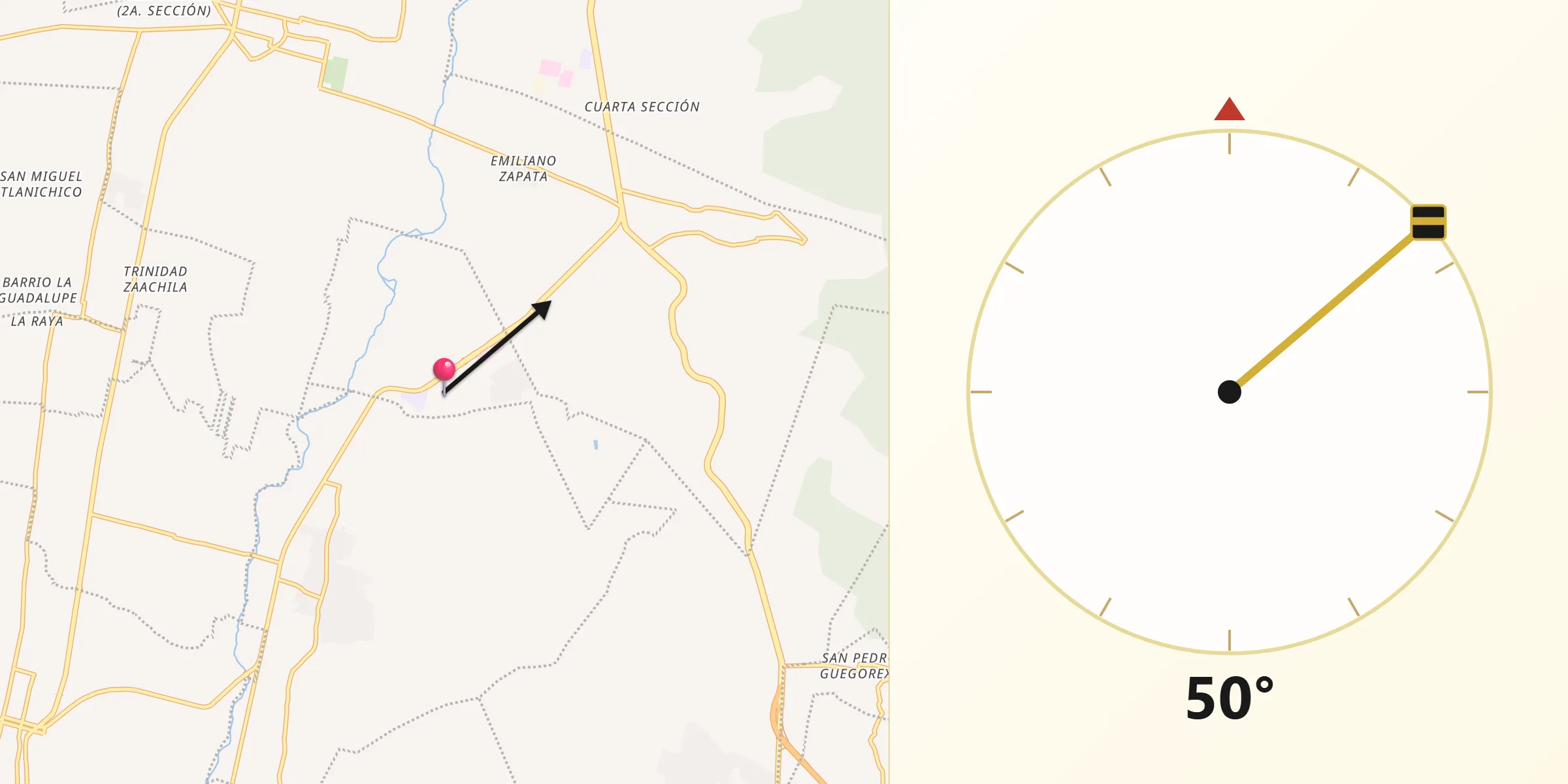 Dirección de la Qibla desde Reyes Mantecón