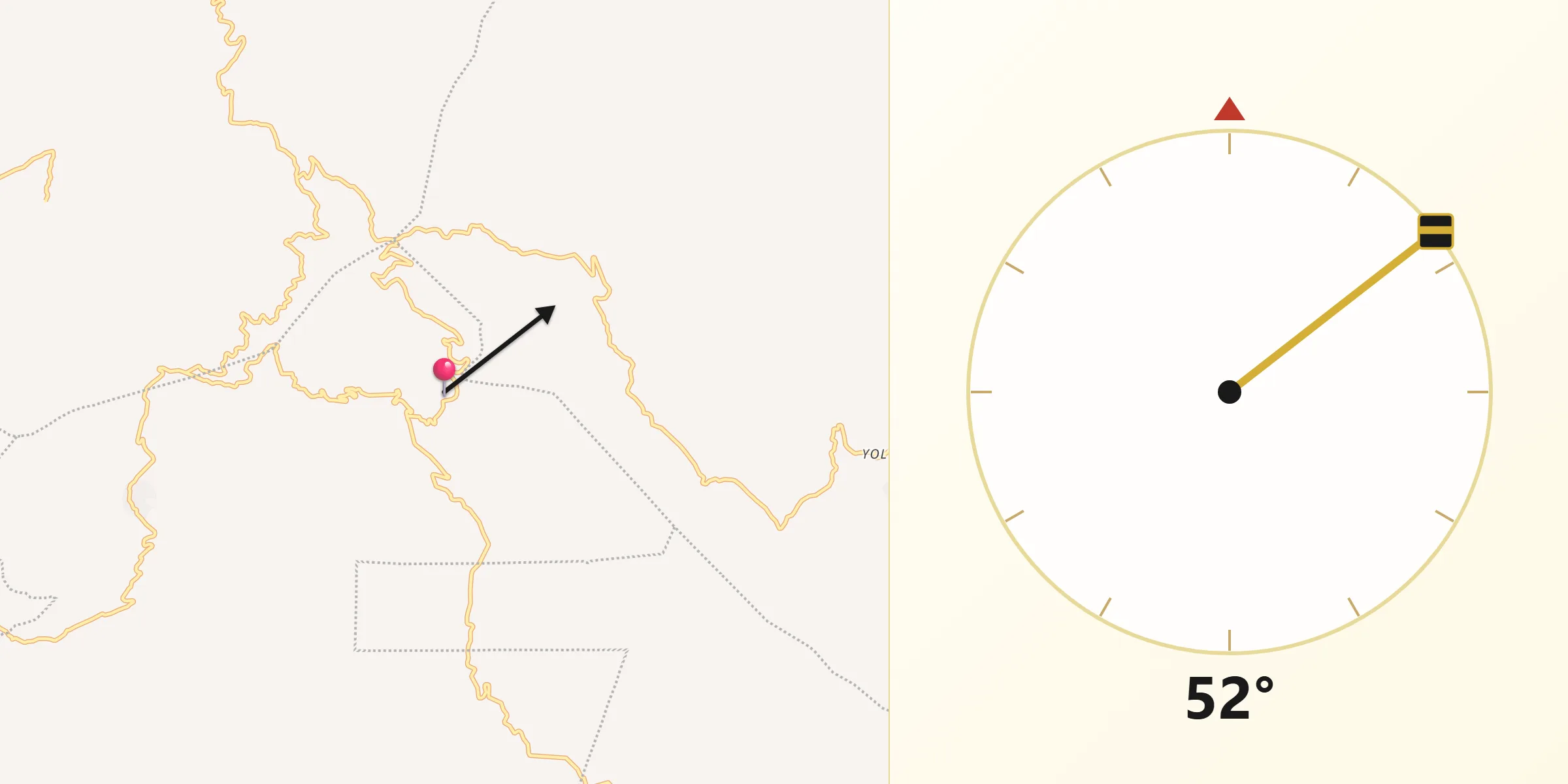 Dirección de la Qibla desde El Nopal