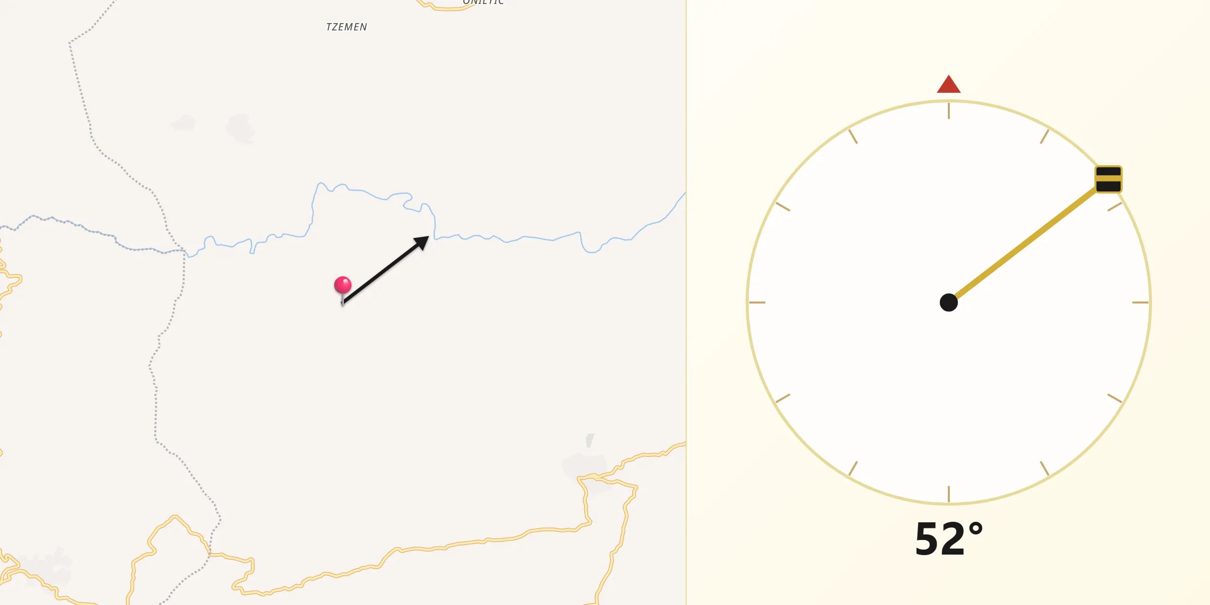 Dirección de la Qibla desde El Pozo
