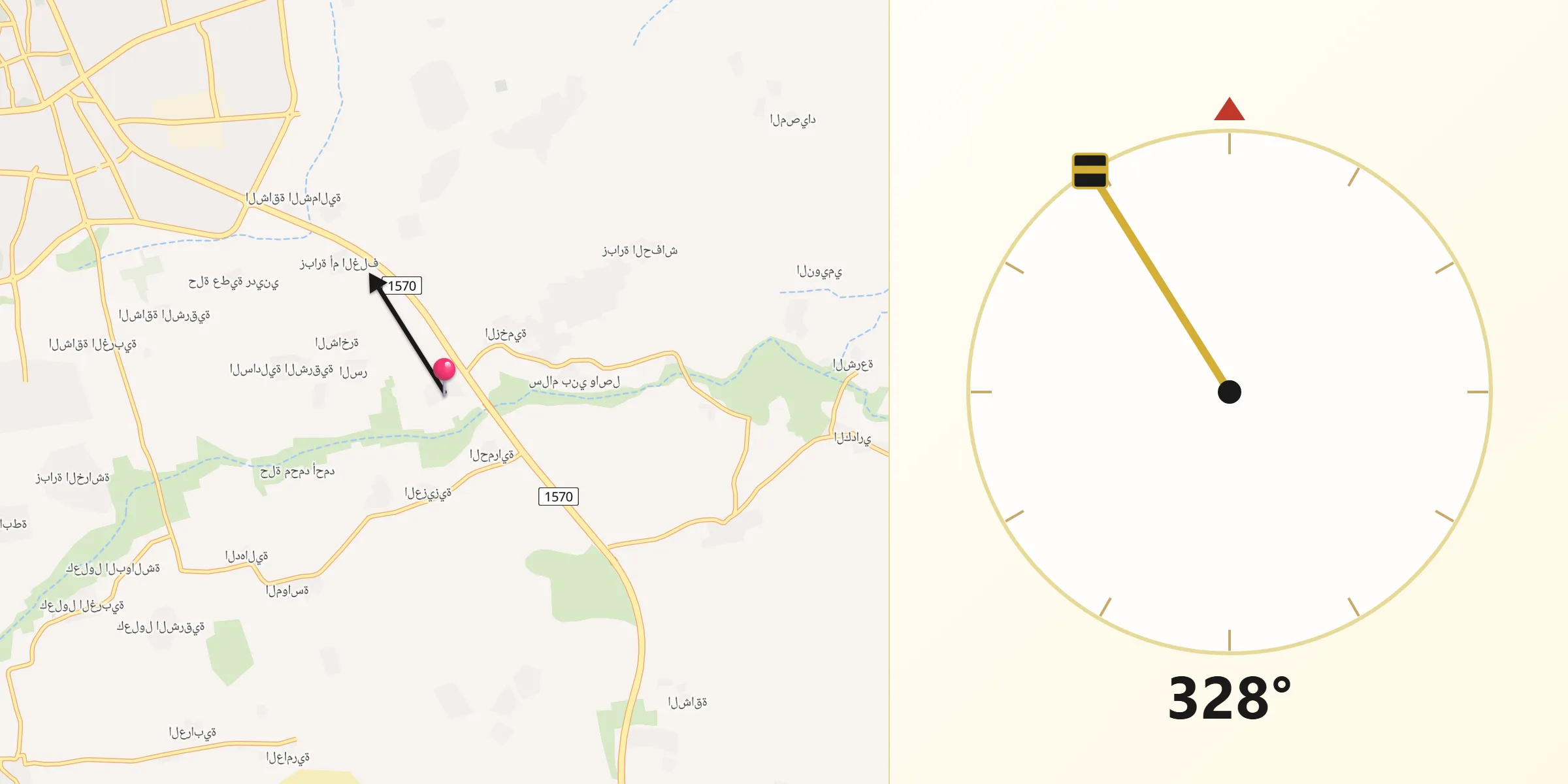 اتجاه القبلة من الجربة