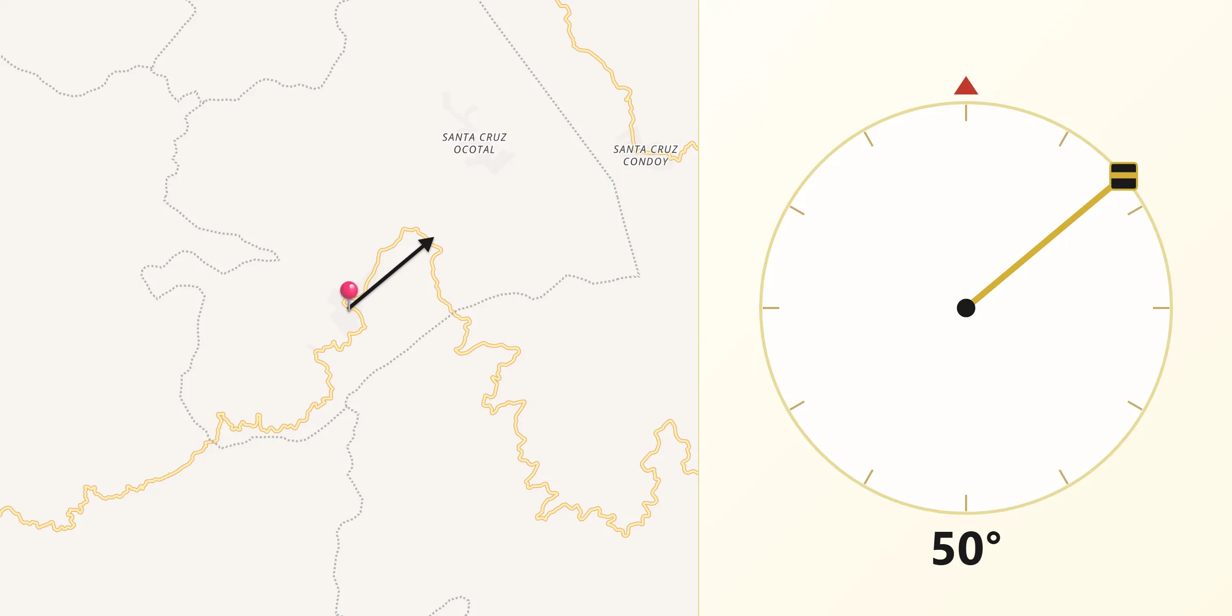Dirección de la Qibla desde San Pedro Ocotepec