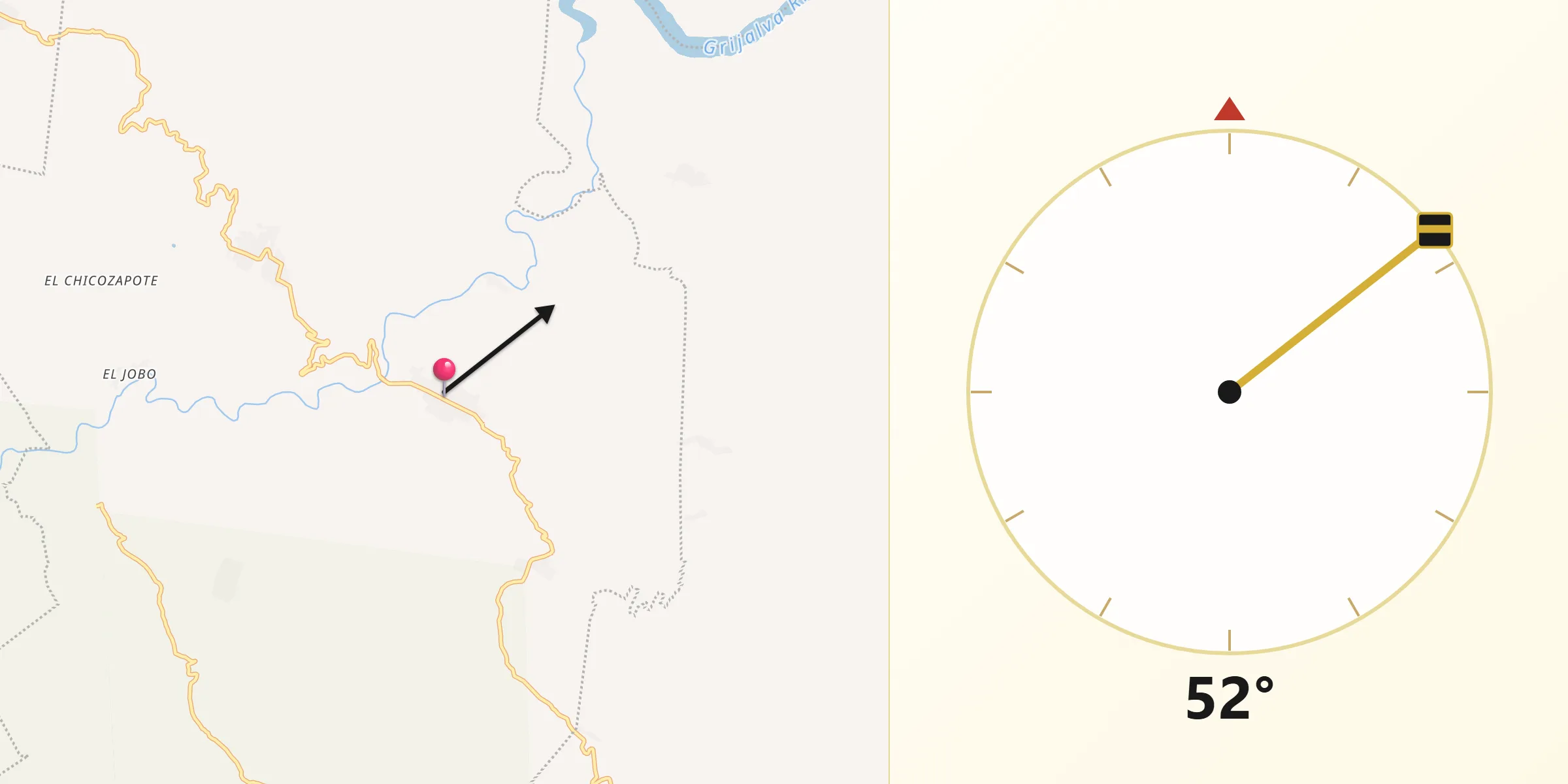 Dirección de la Qibla desde Las Maravillas