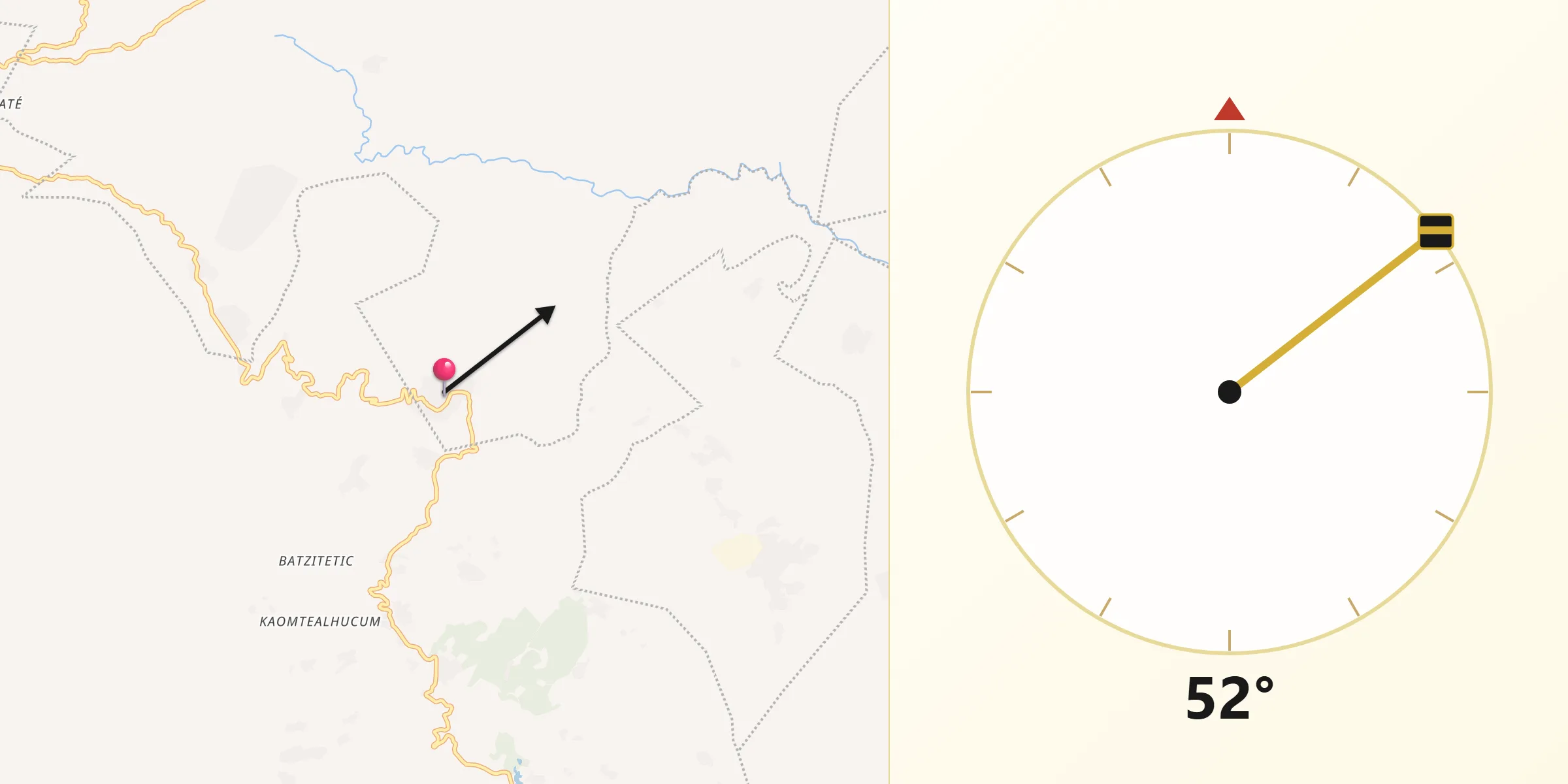 Dirección de la Qibla desde San Cayetano