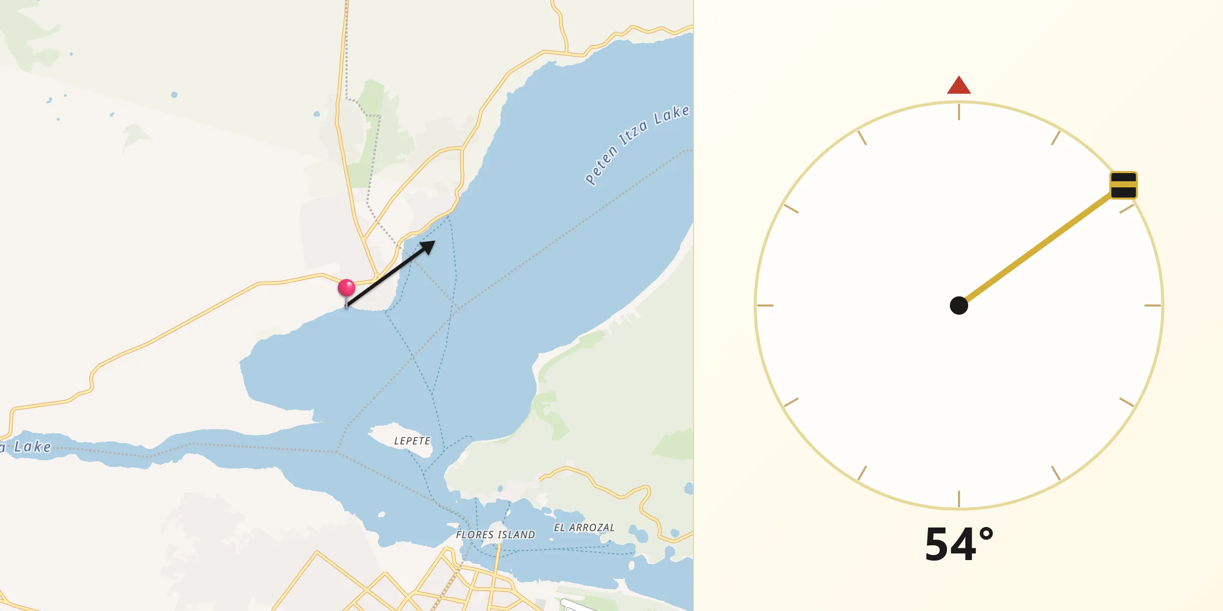 Dirección de la Qibla desde San Andrés
