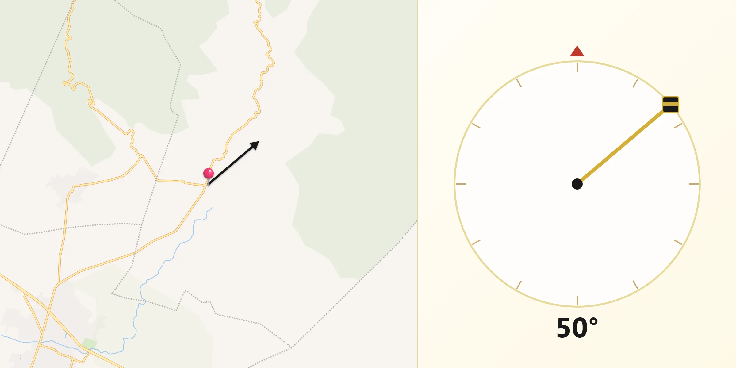 Dirección de la Qibla desde Villa Díaz Ordaz