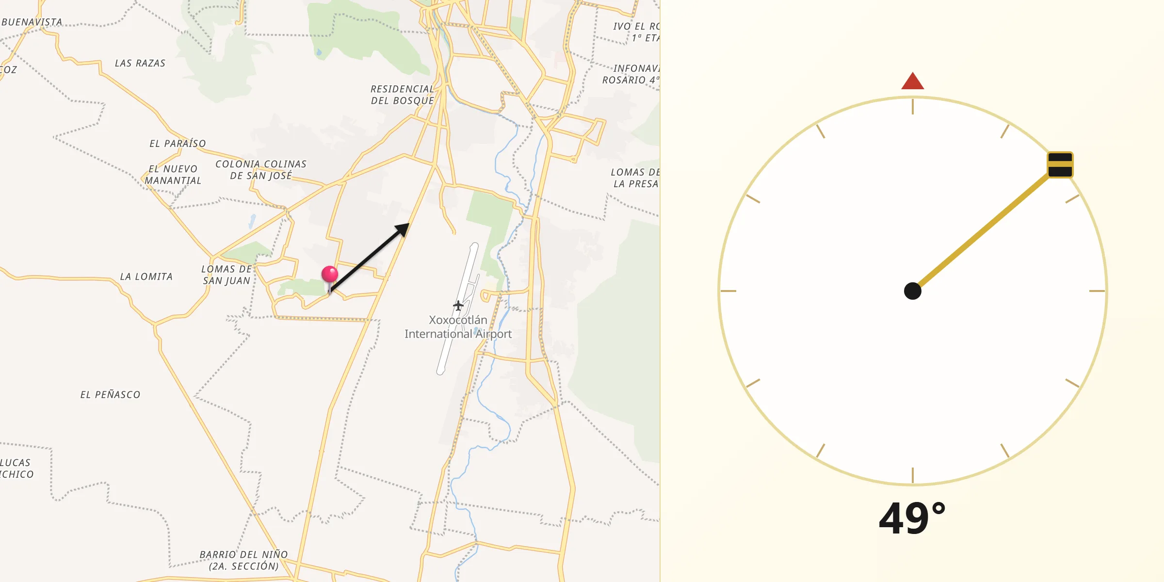 Dirección de la Qibla desde San Isidro Monjas