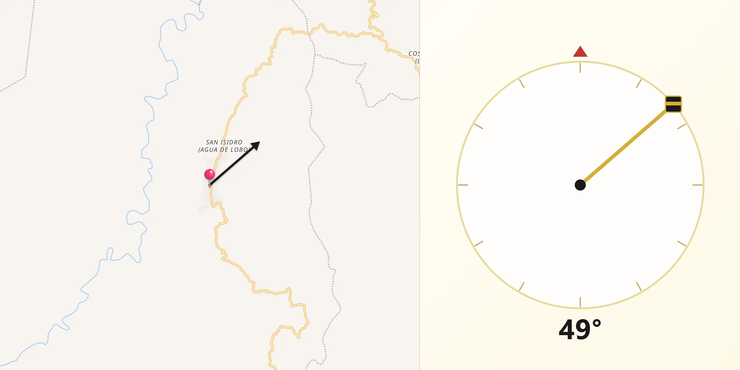 Dirección de la Qibla desde San Mateo Sindihui