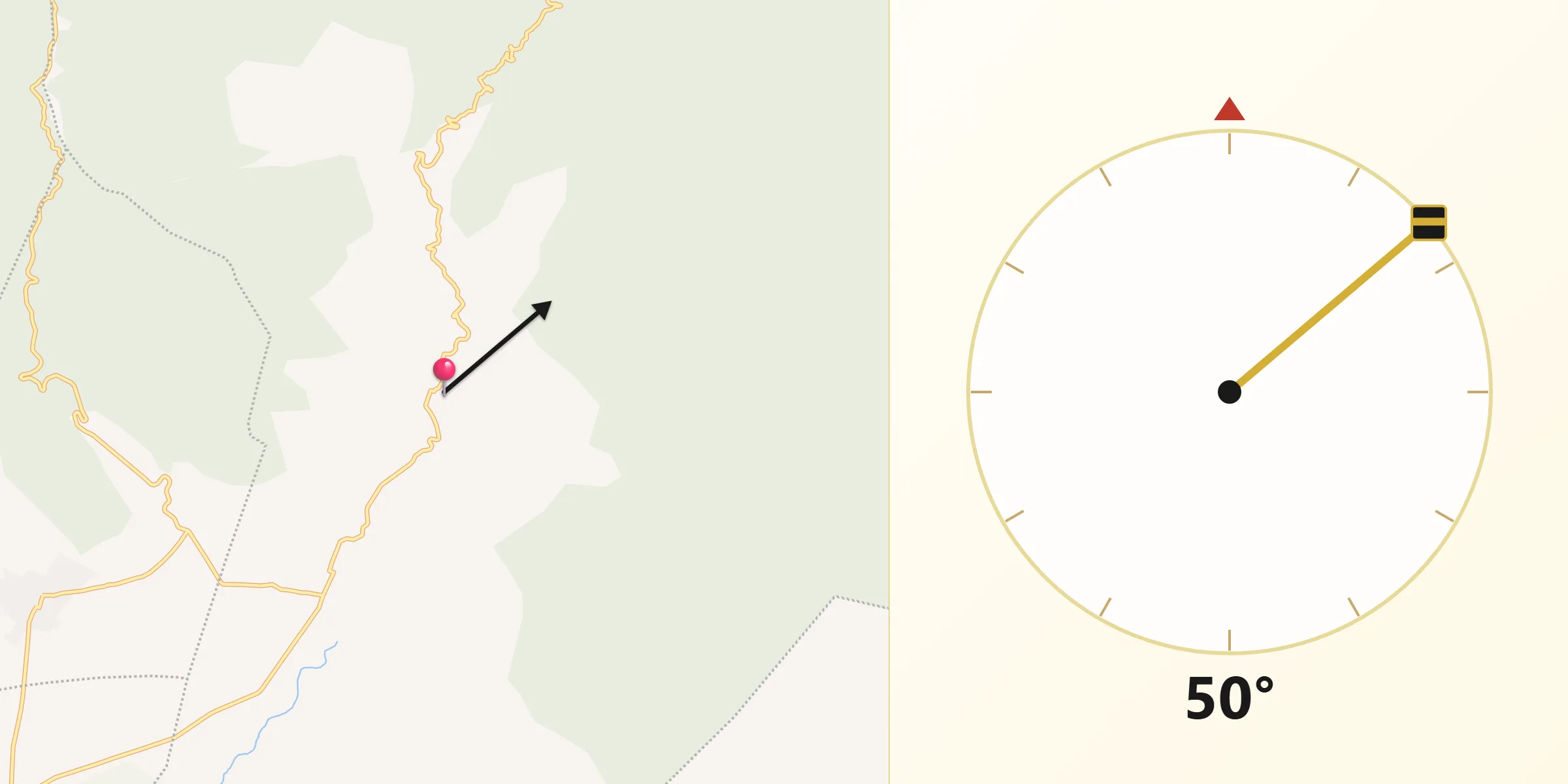 Dirección de la Qibla desde San Miguel del Valle