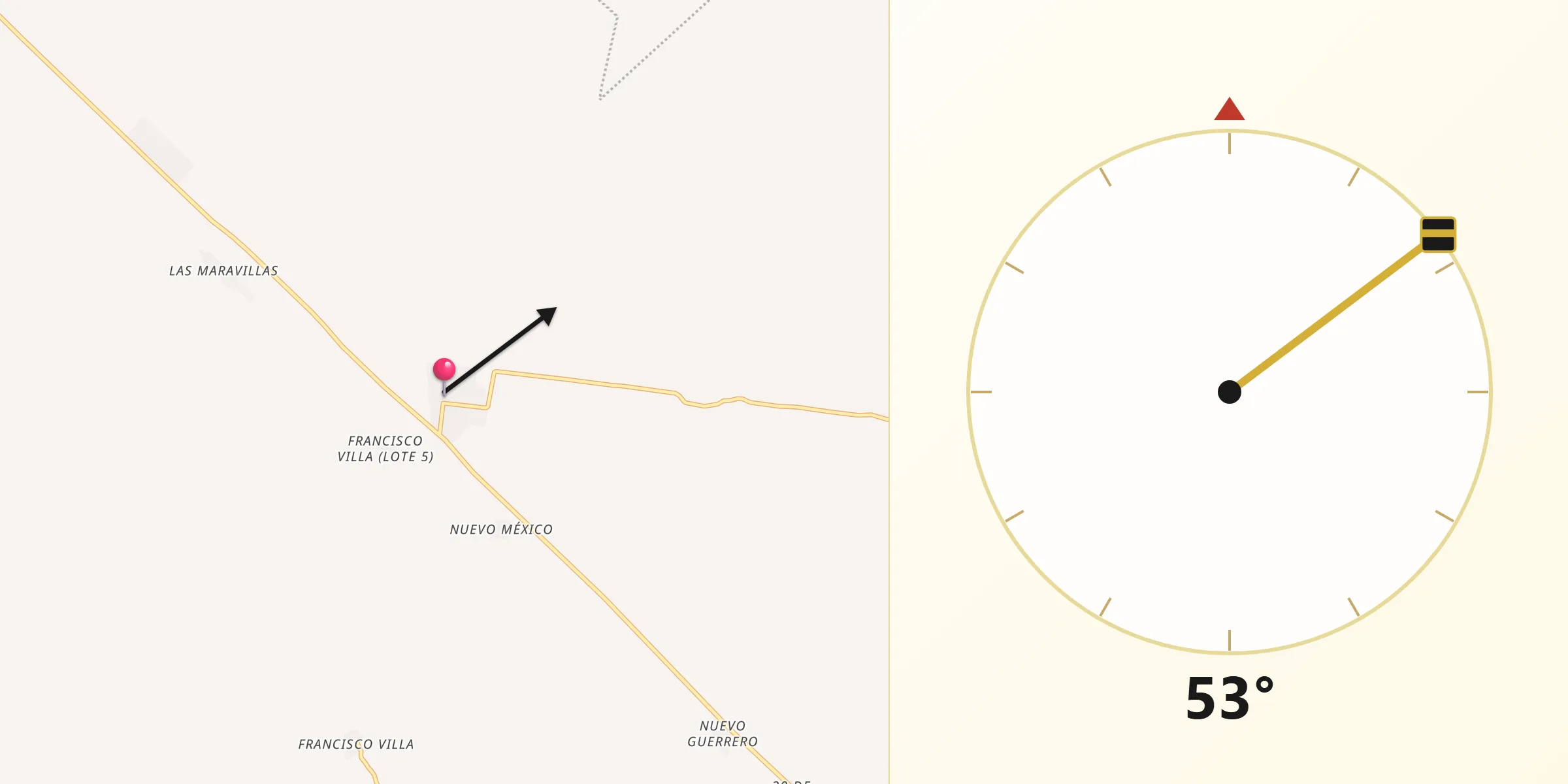 Dirección de la Qibla desde Nuevo Francisco León