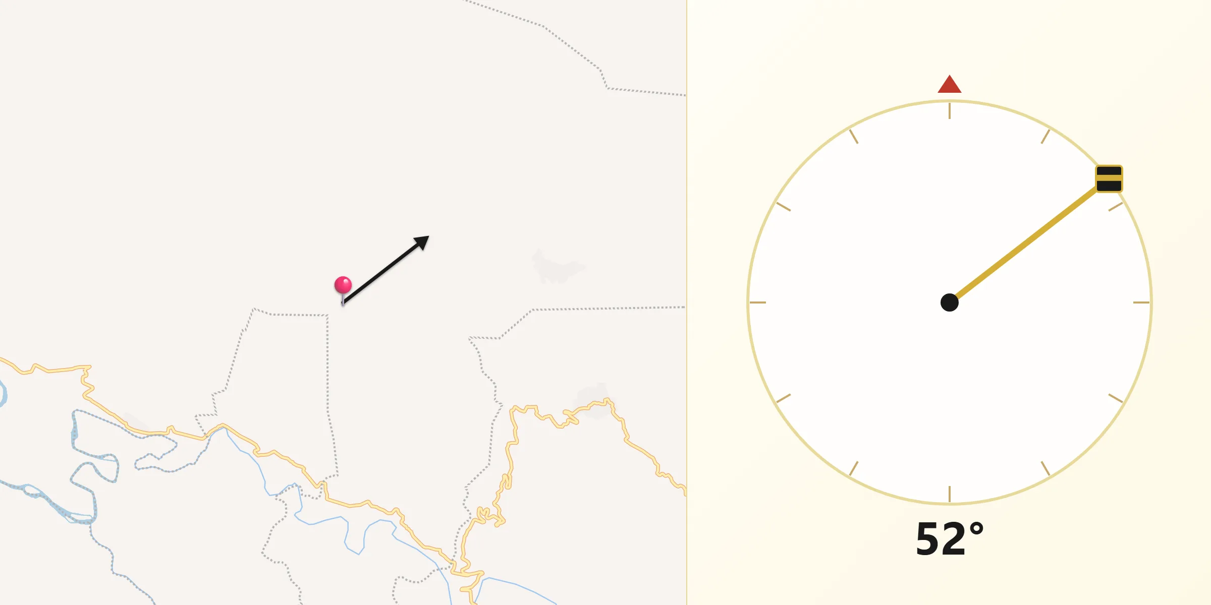 Dirección de la Qibla desde La Ceiba