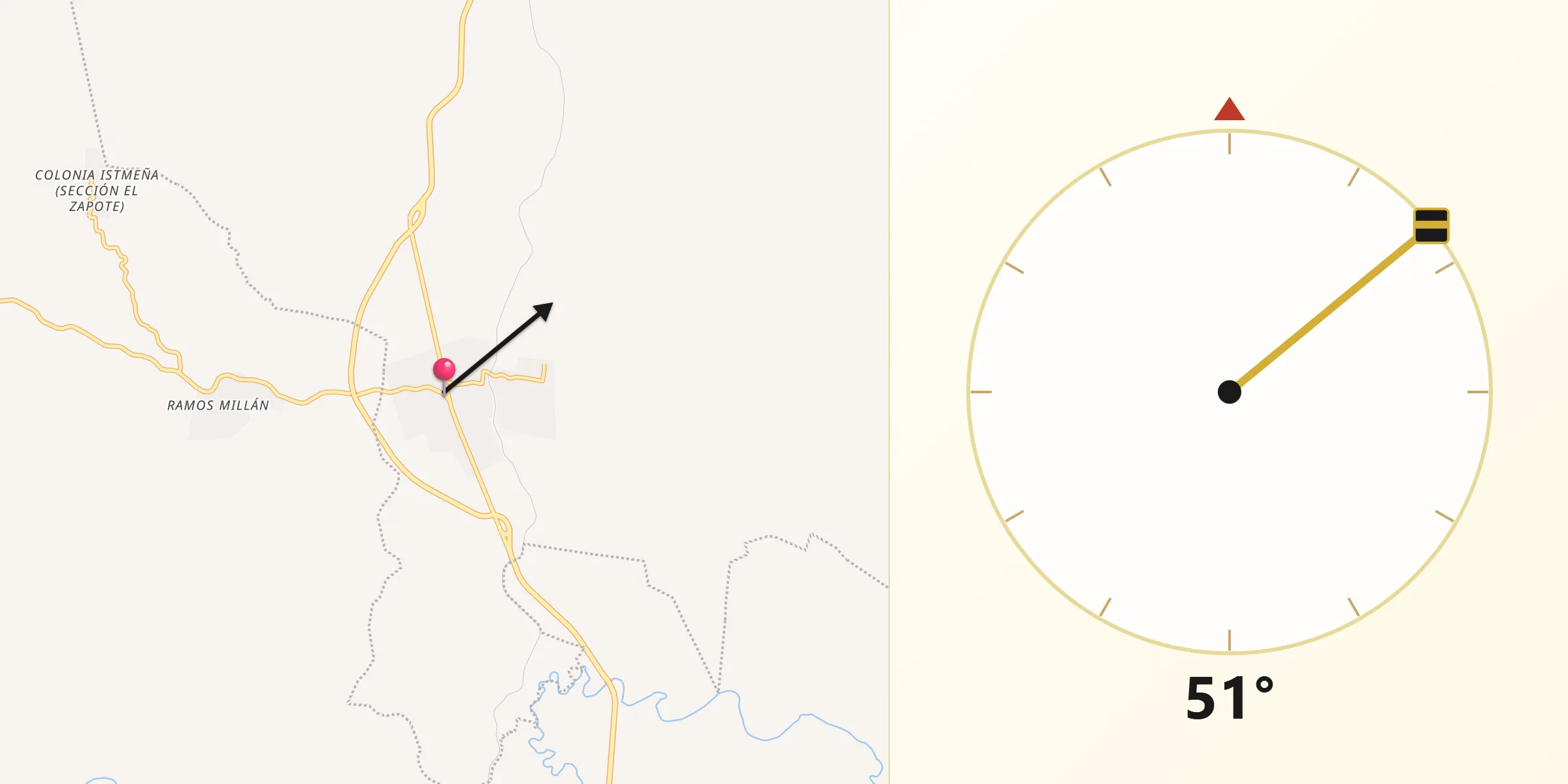 Dirección de la Qibla desde Palomares