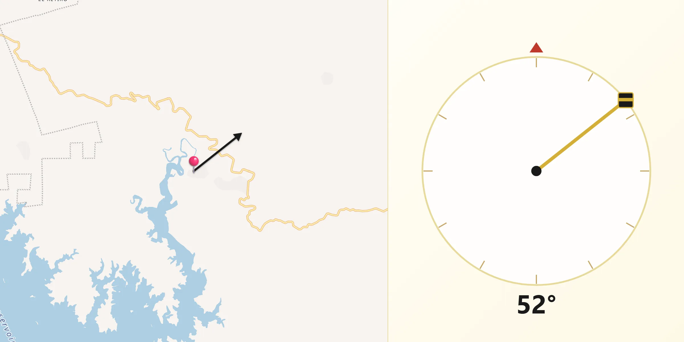 Dirección de la Qibla desde Nuevo Naranjo