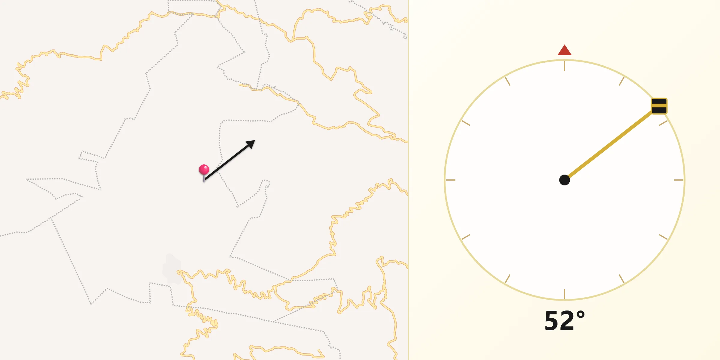 Dirección de la Qibla desde San Andrés Duraznal