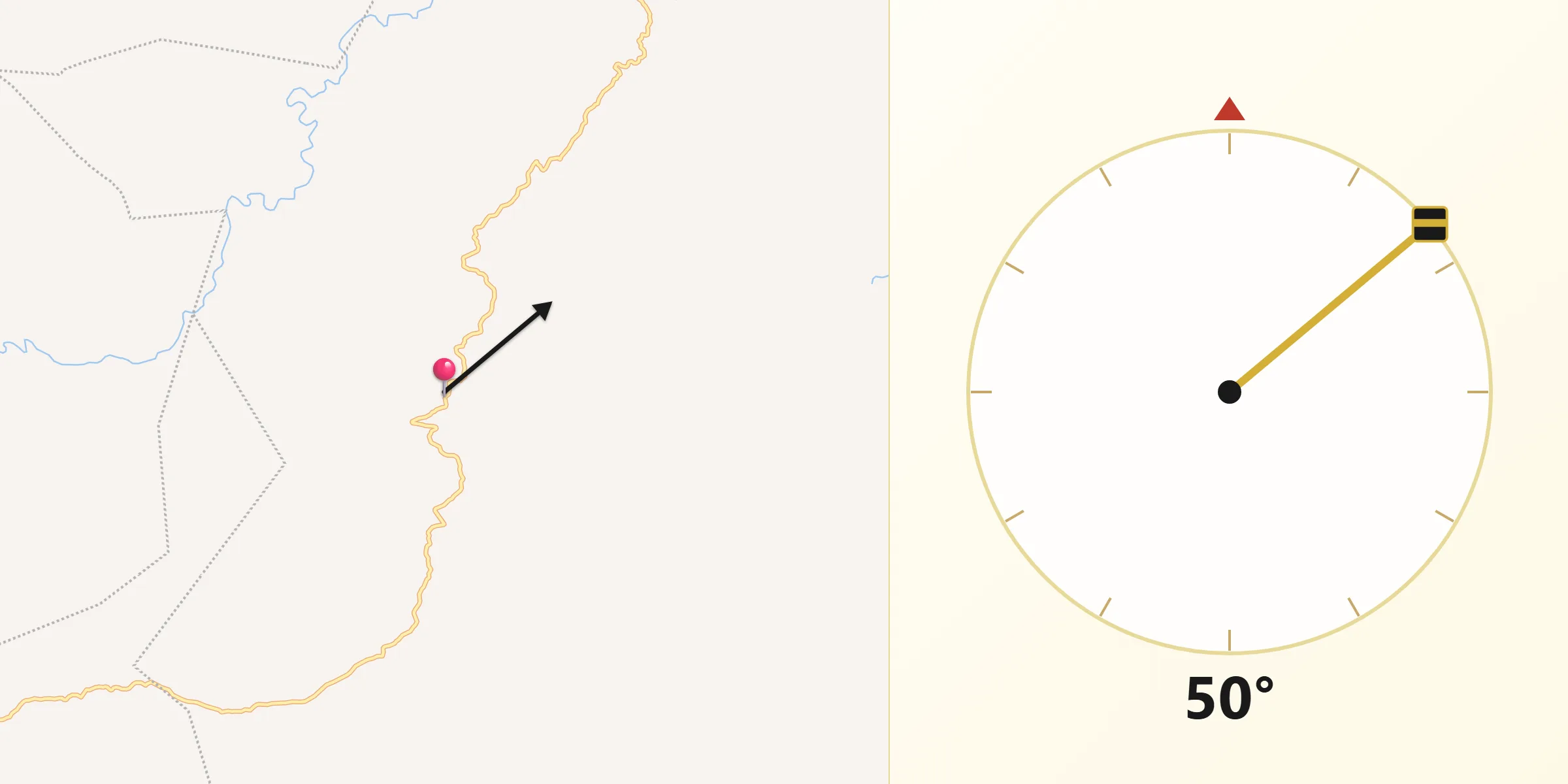 Dirección de la Qibla desde San Juan Cotzocón