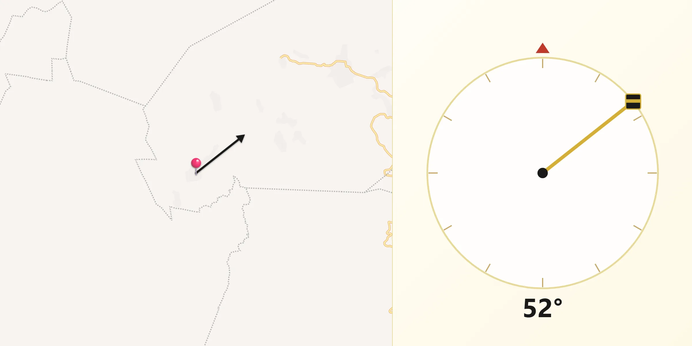 Dirección de la Qibla desde San Pablo Huacano