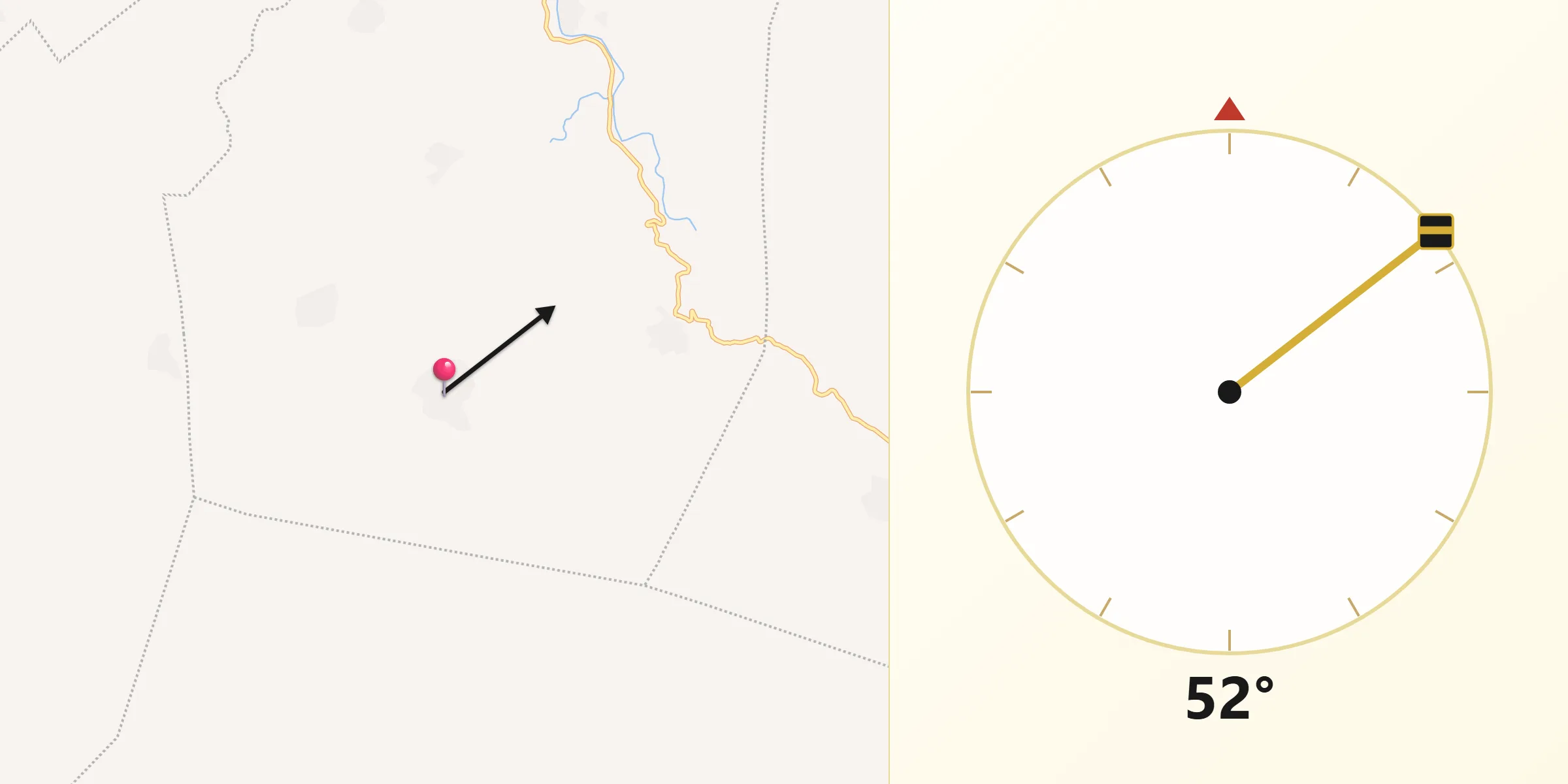 Dirección de la Qibla desde El Calvario