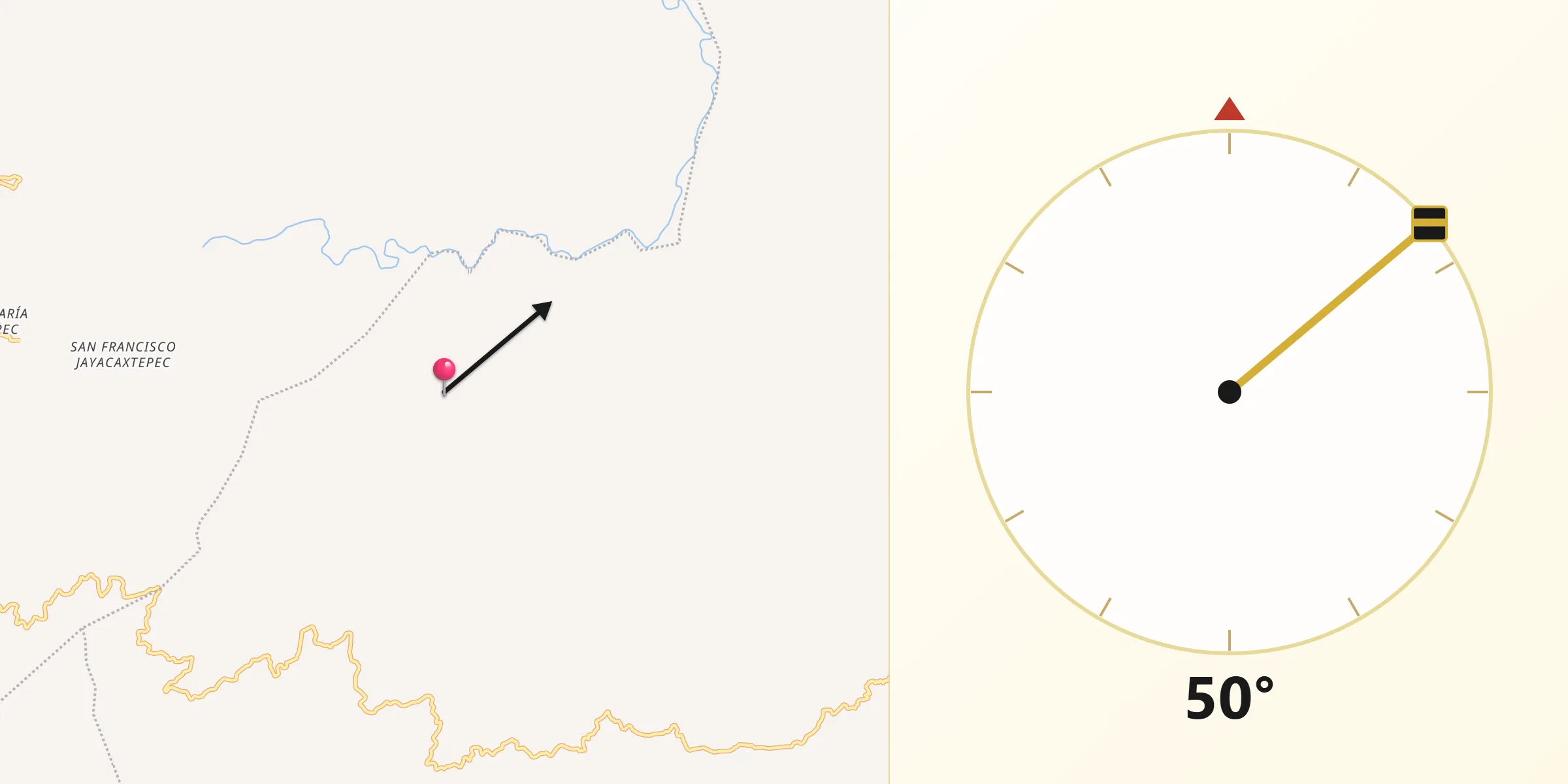 Dirección de la Qibla desde La Candelaria