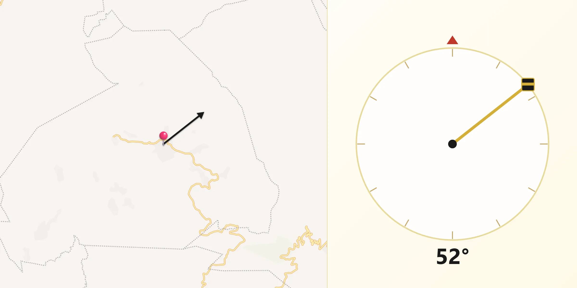 Dirección de la Qibla desde Ocotepec
