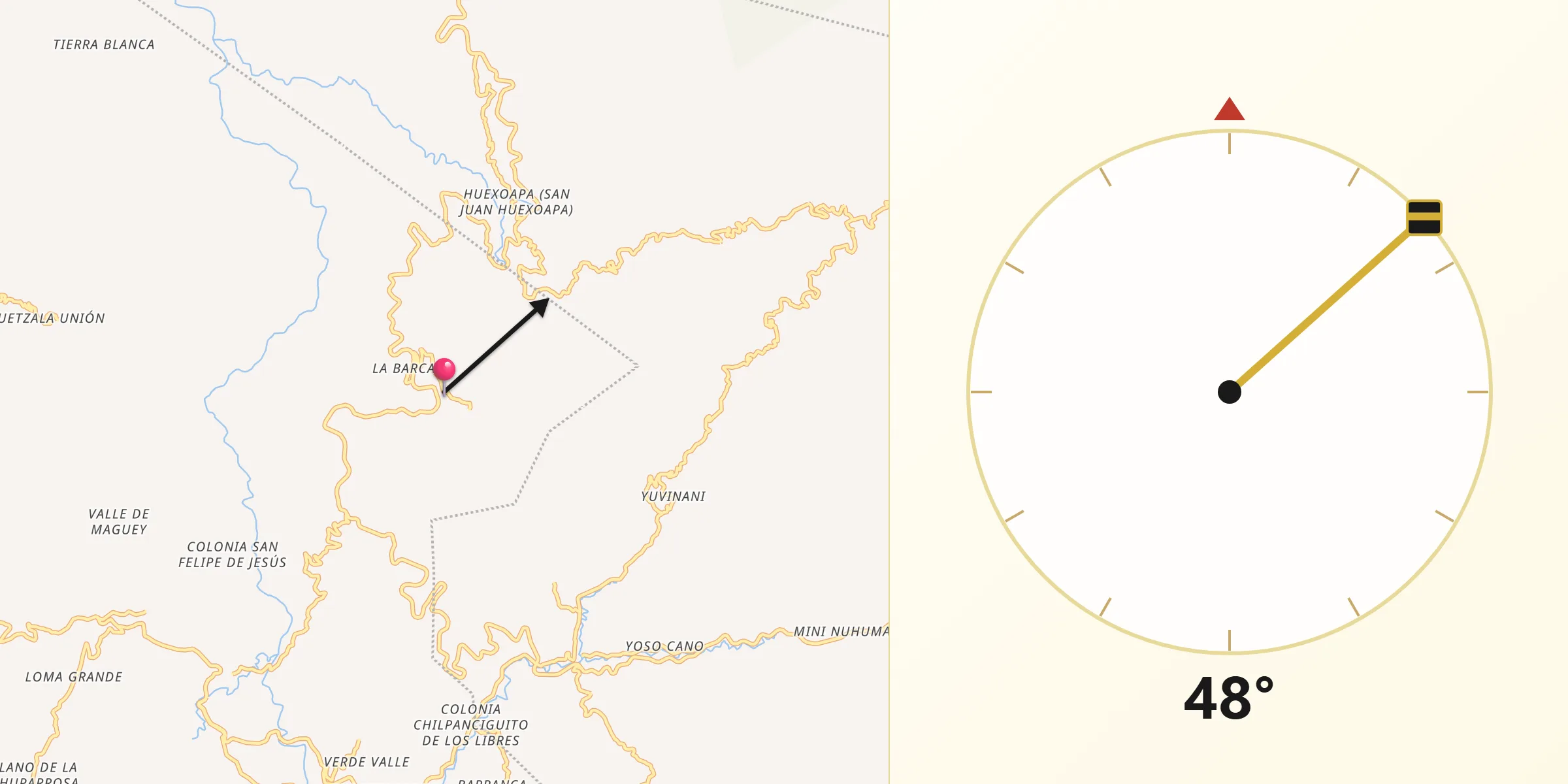 Dirección de la Qibla desde San Rafael