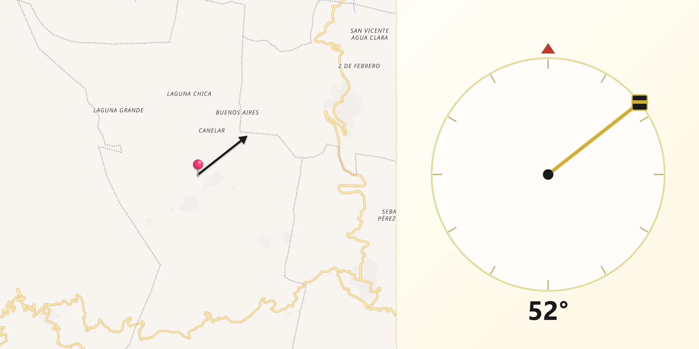 Dirección de la Qibla desde San Isidro las Banderas