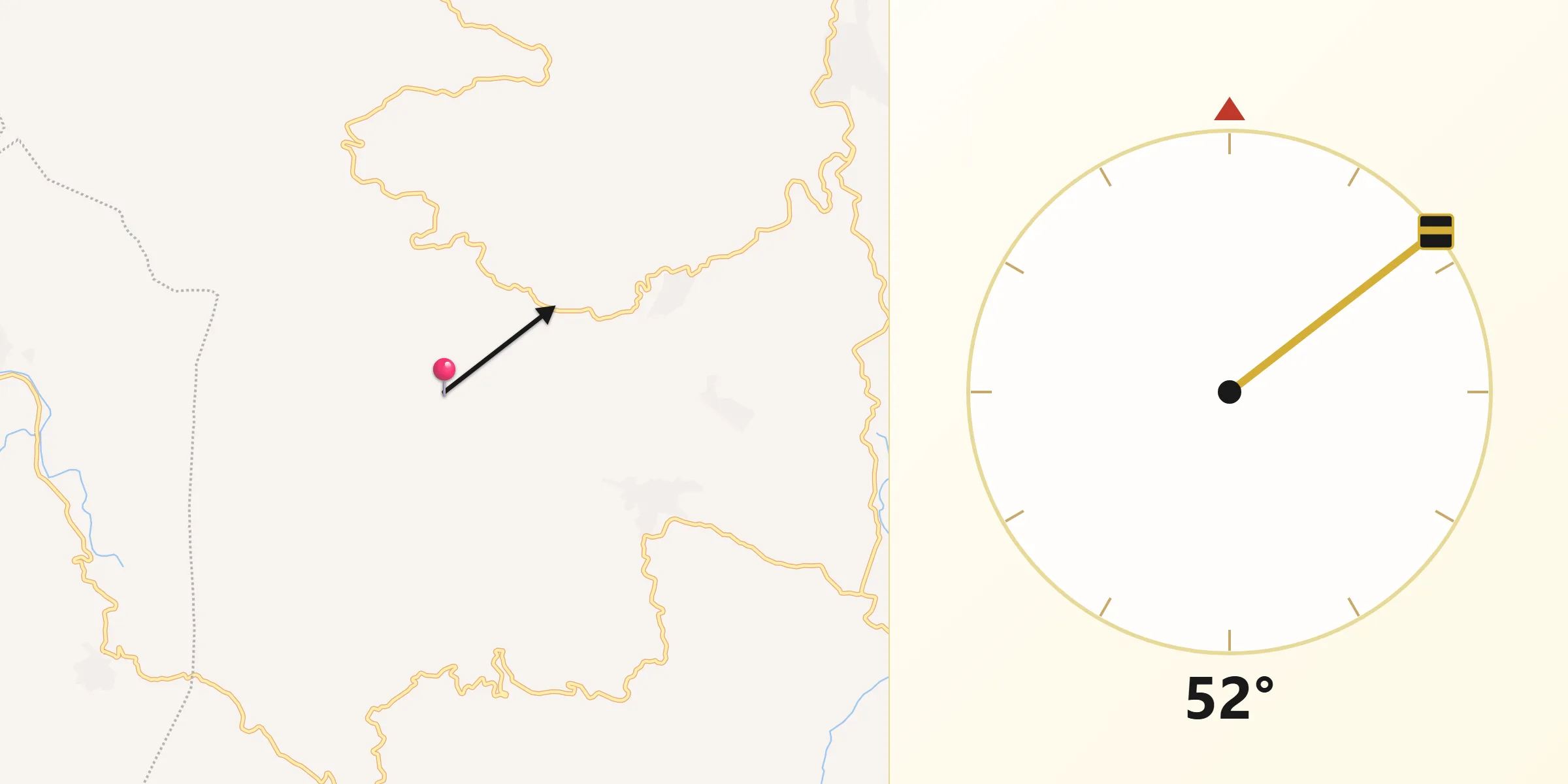 Dirección de la Qibla desde Jolsibaquil