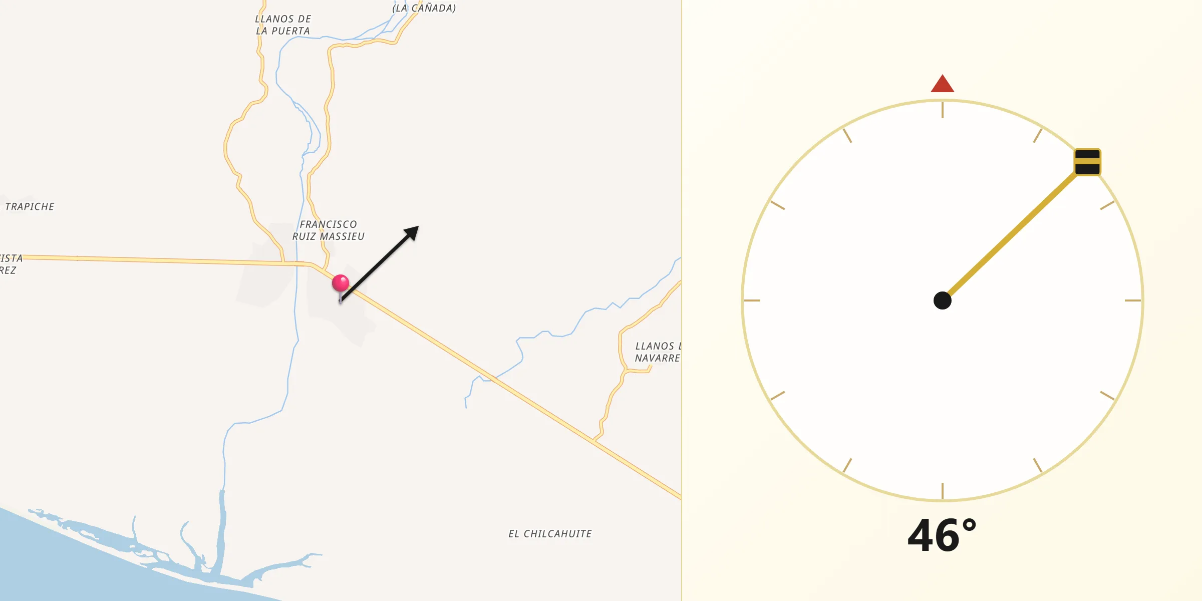 Dirección de la Qibla desde San Luis San Pedro