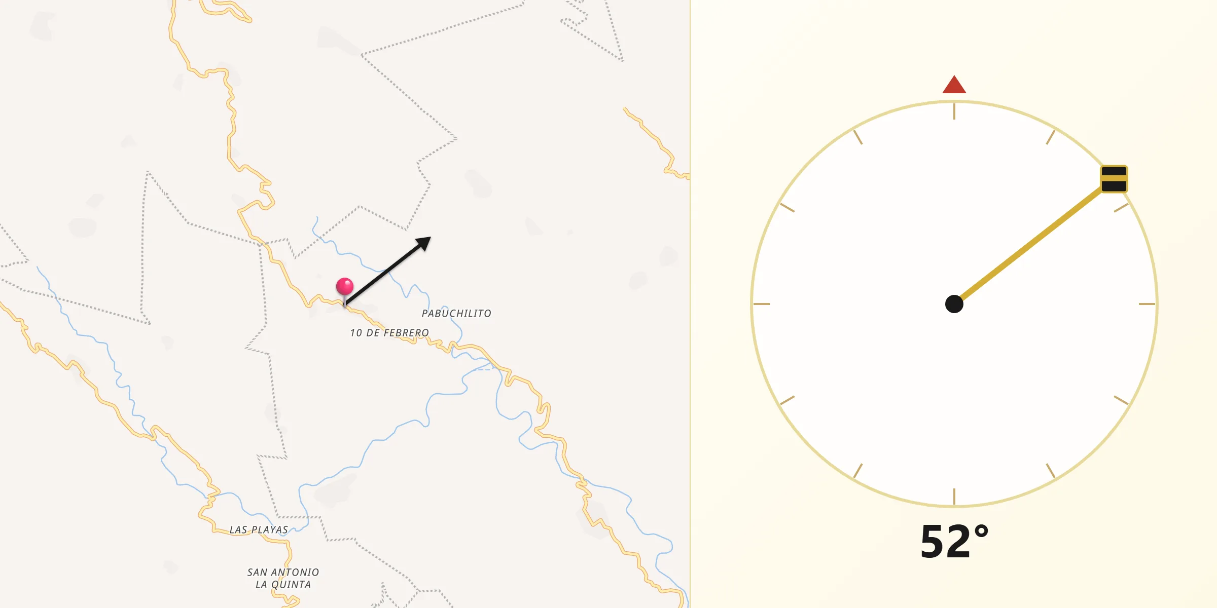 Dirección de la Qibla desde Zacatonal de Juárez
