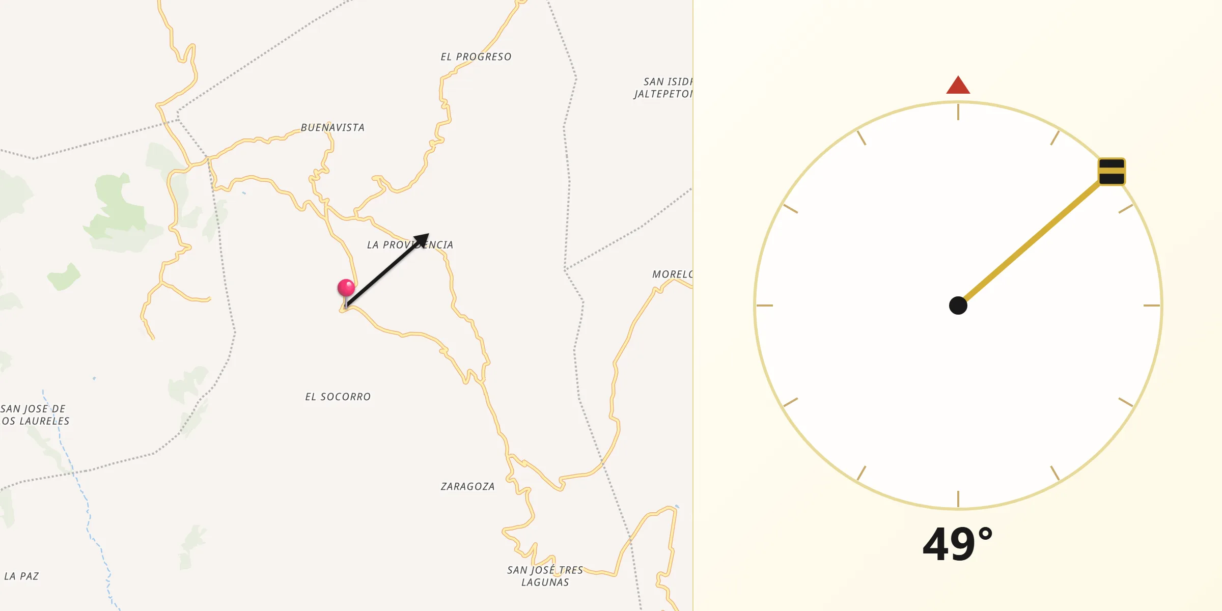 Dirección de la Qibla desde Santiago Tilantongo
