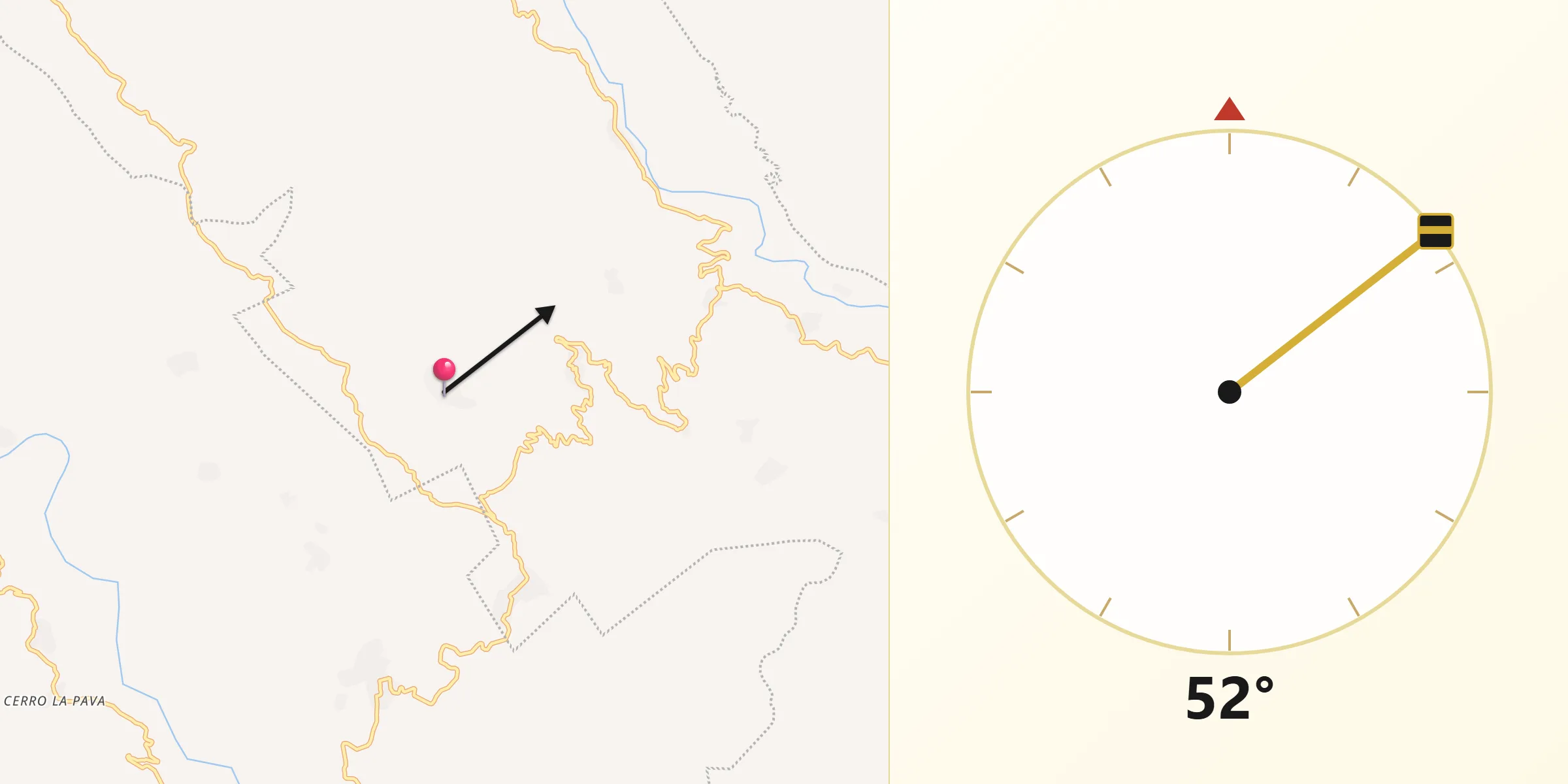 Dirección de la Qibla desde Majastic