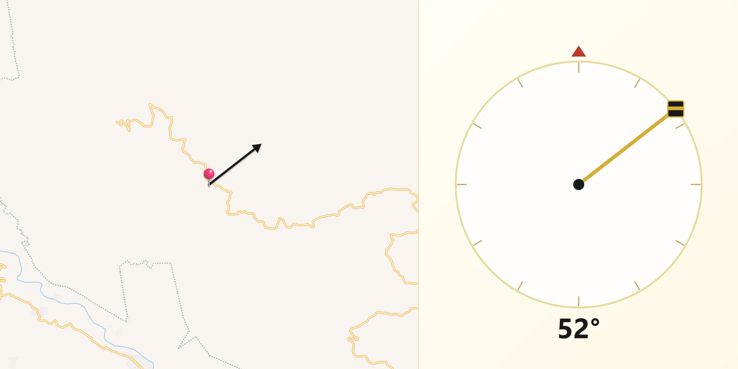Dirección de la Qibla desde Chulum Juárez