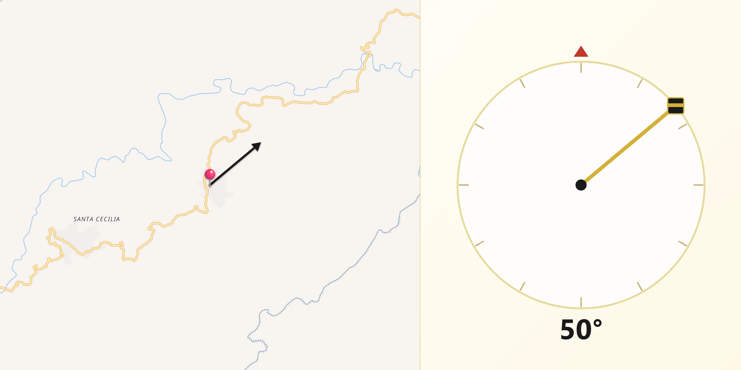 Dirección de la Qibla desde San Juan Jaltepec