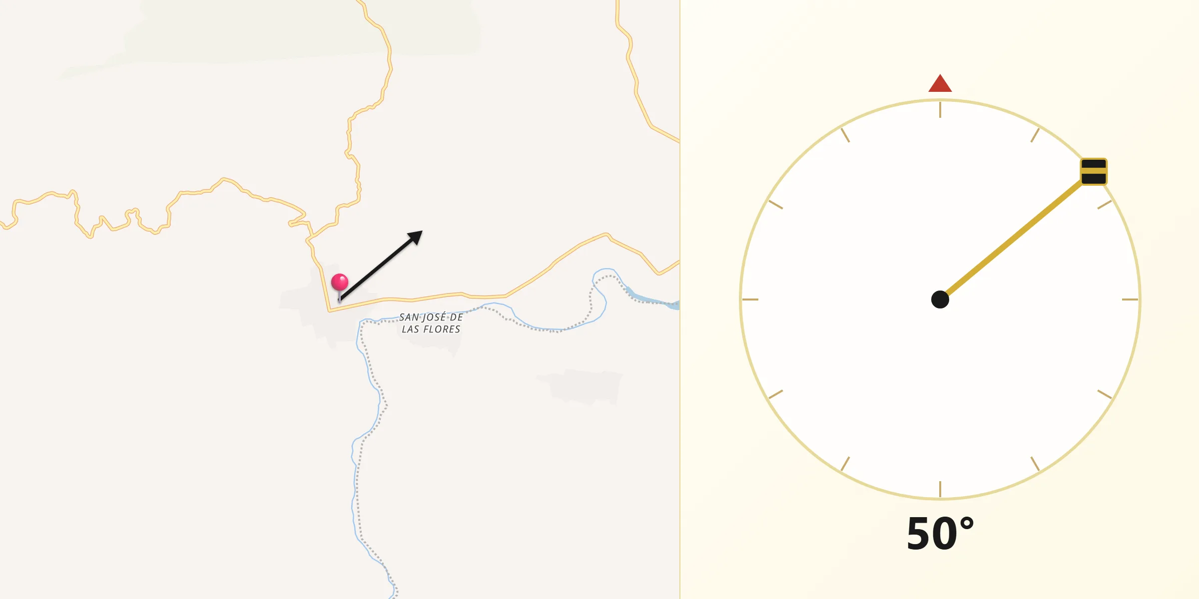 Dirección de la Qibla desde Jaltepec de Candayoc