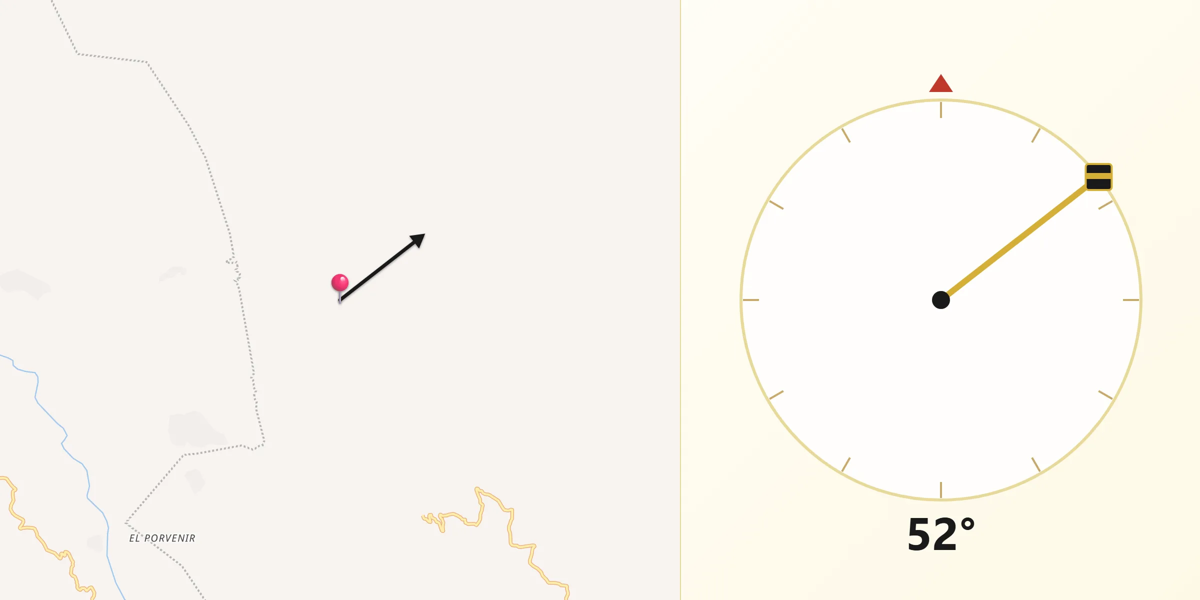 Dirección de la Qibla desde Chulum Cárdenas
