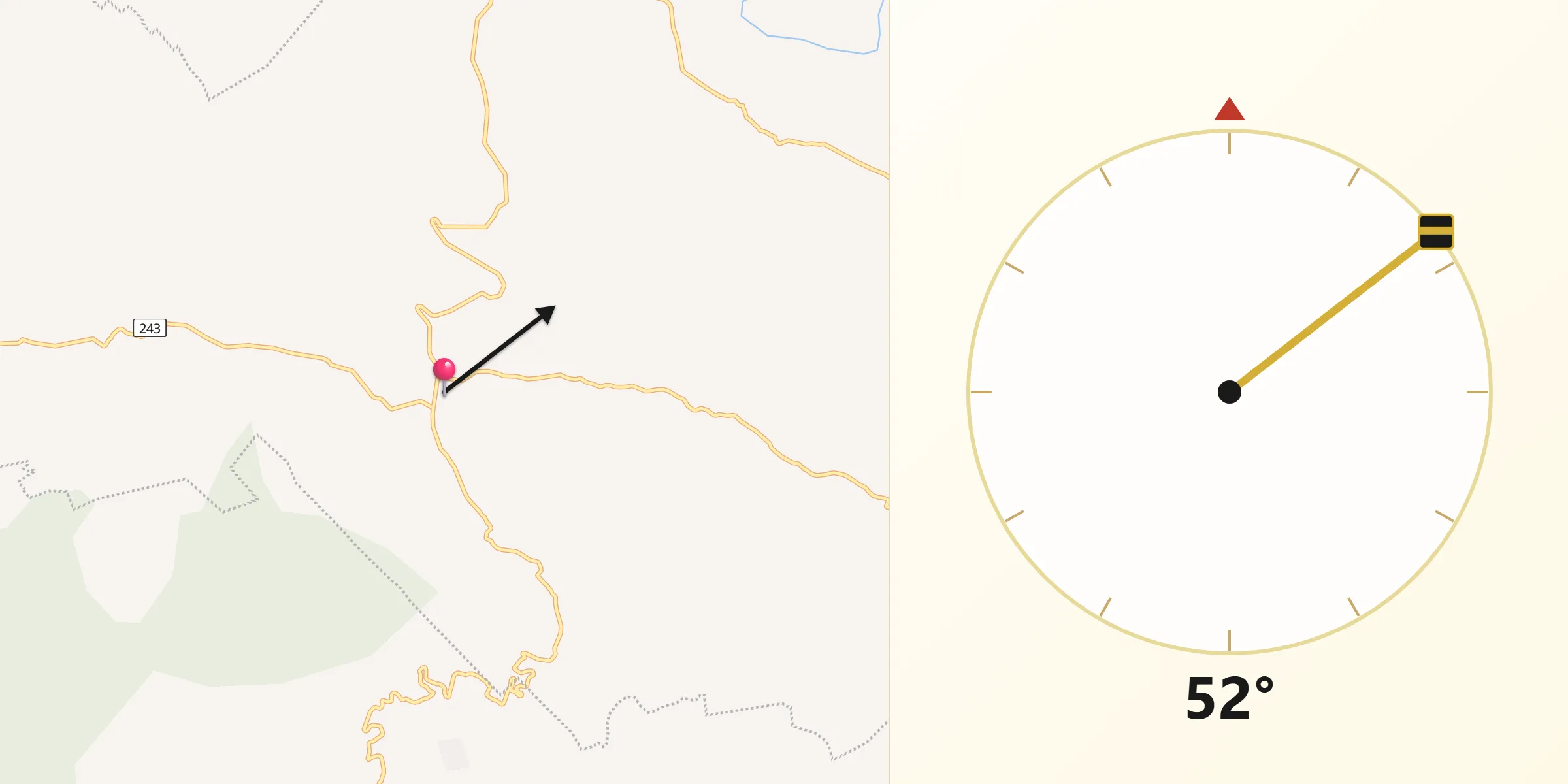 Dirección de la Qibla desde Cenobio Aguilar (La Trinidad)