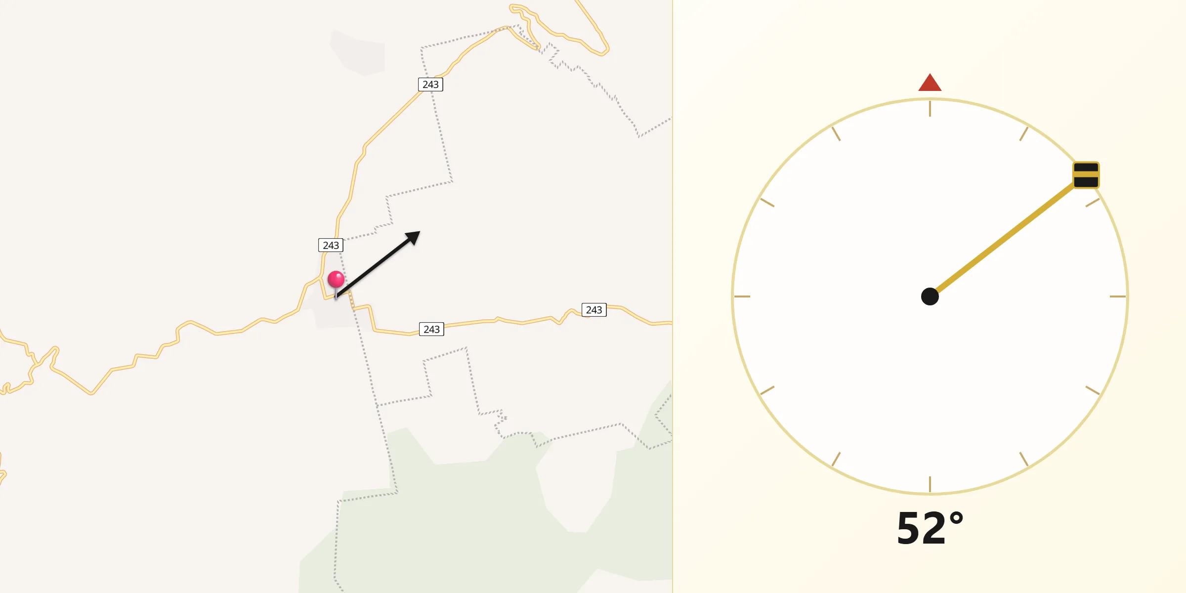 Dirección de la Qibla desde El Limar