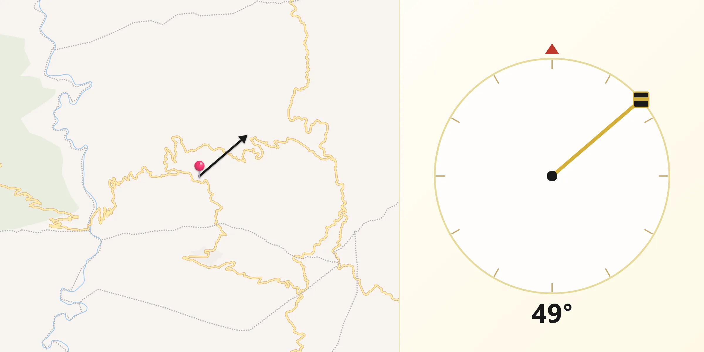 Dirección de la Qibla desde San Juan Atepec