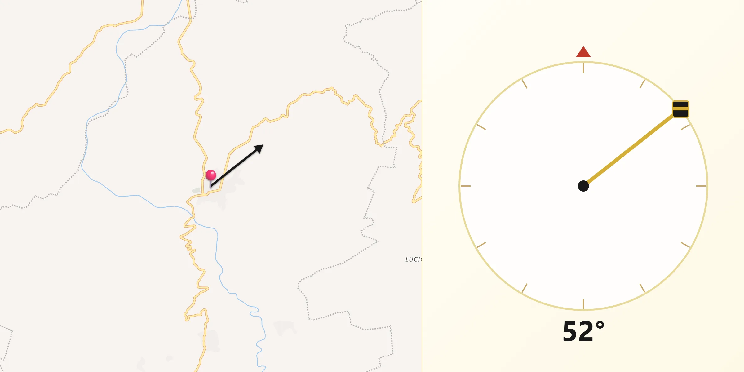 Dirección de la Qibla desde Ixtacomitán