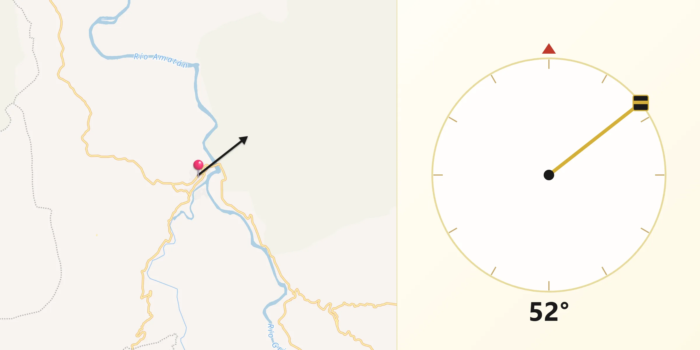 Dirección de la Qibla desde Tapijulapa