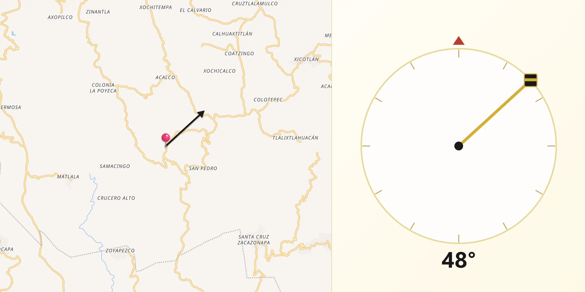 Dirección de la Qibla desde San Ángel