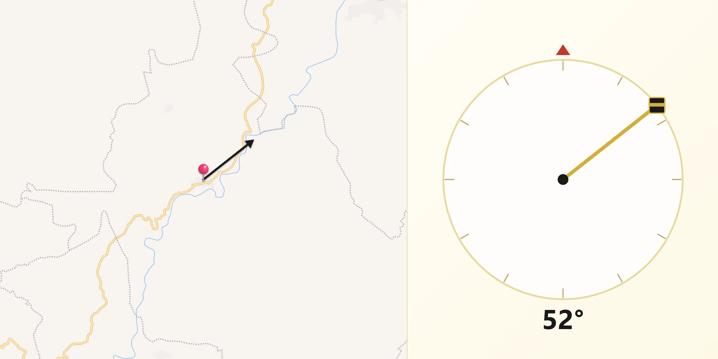 Dirección de la Qibla desde Ixtapangajoya