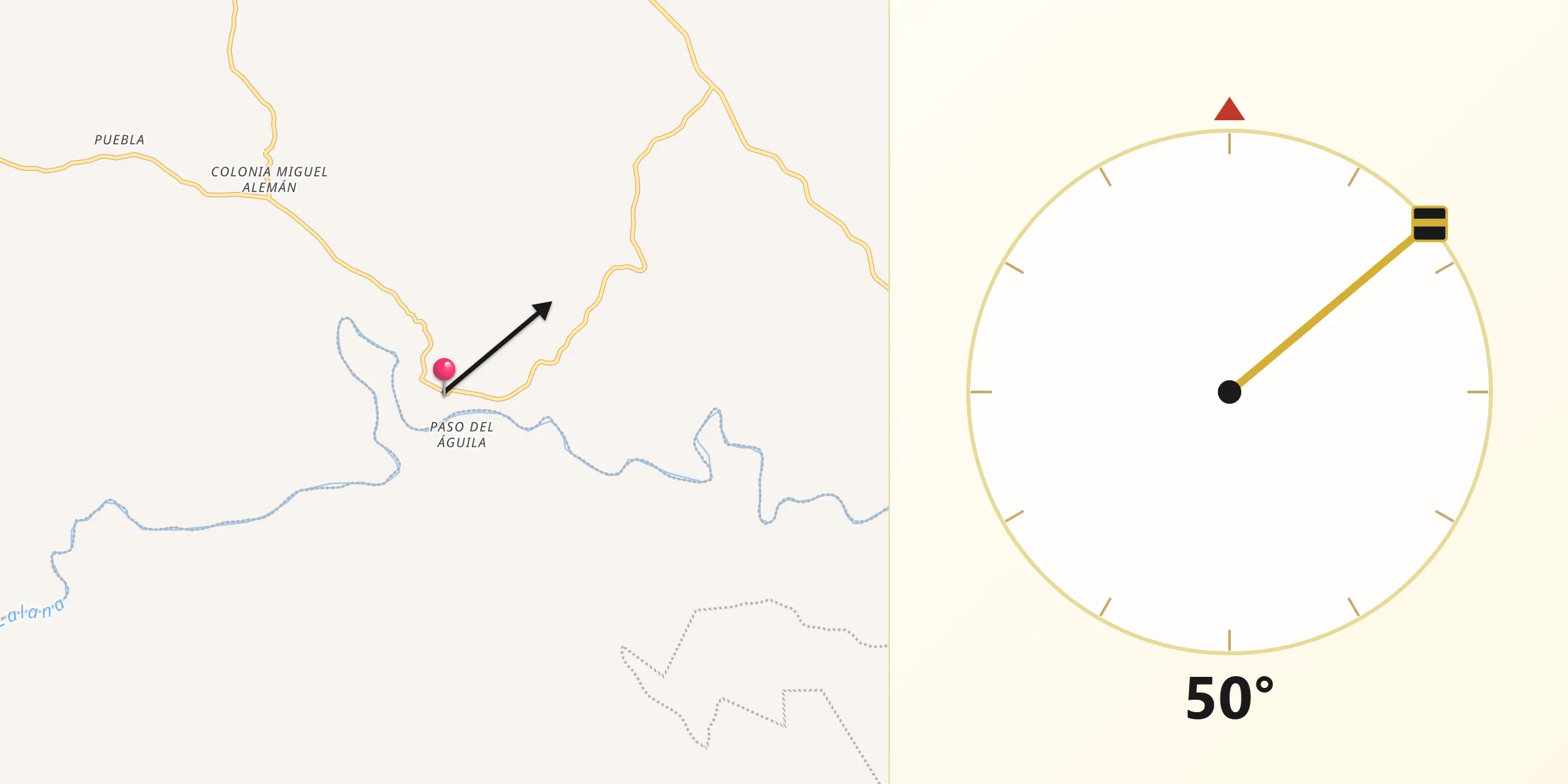 Dirección de la Qibla desde Tatahuicapá