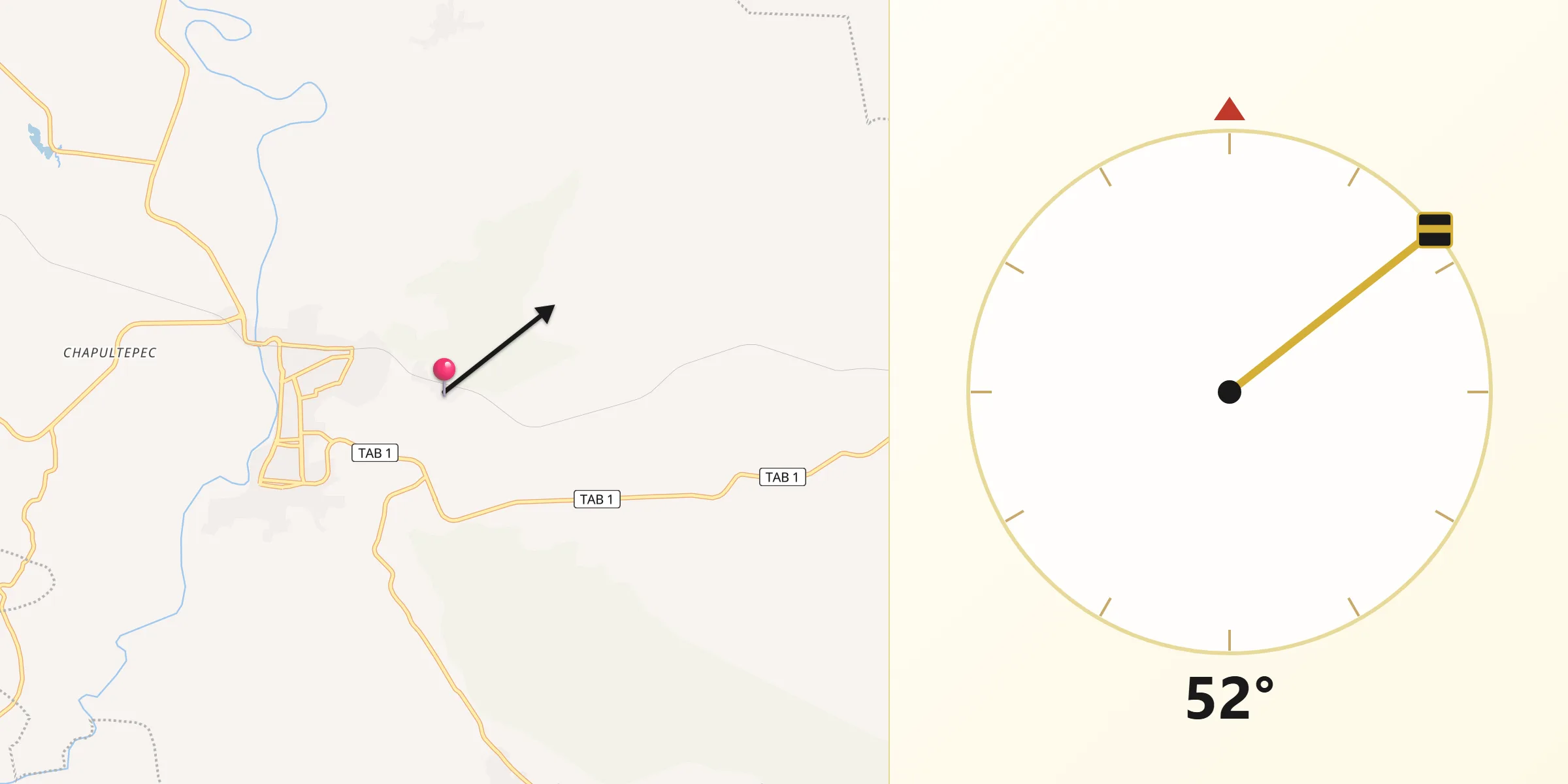 Dirección de la Qibla desde Eureka y Belén