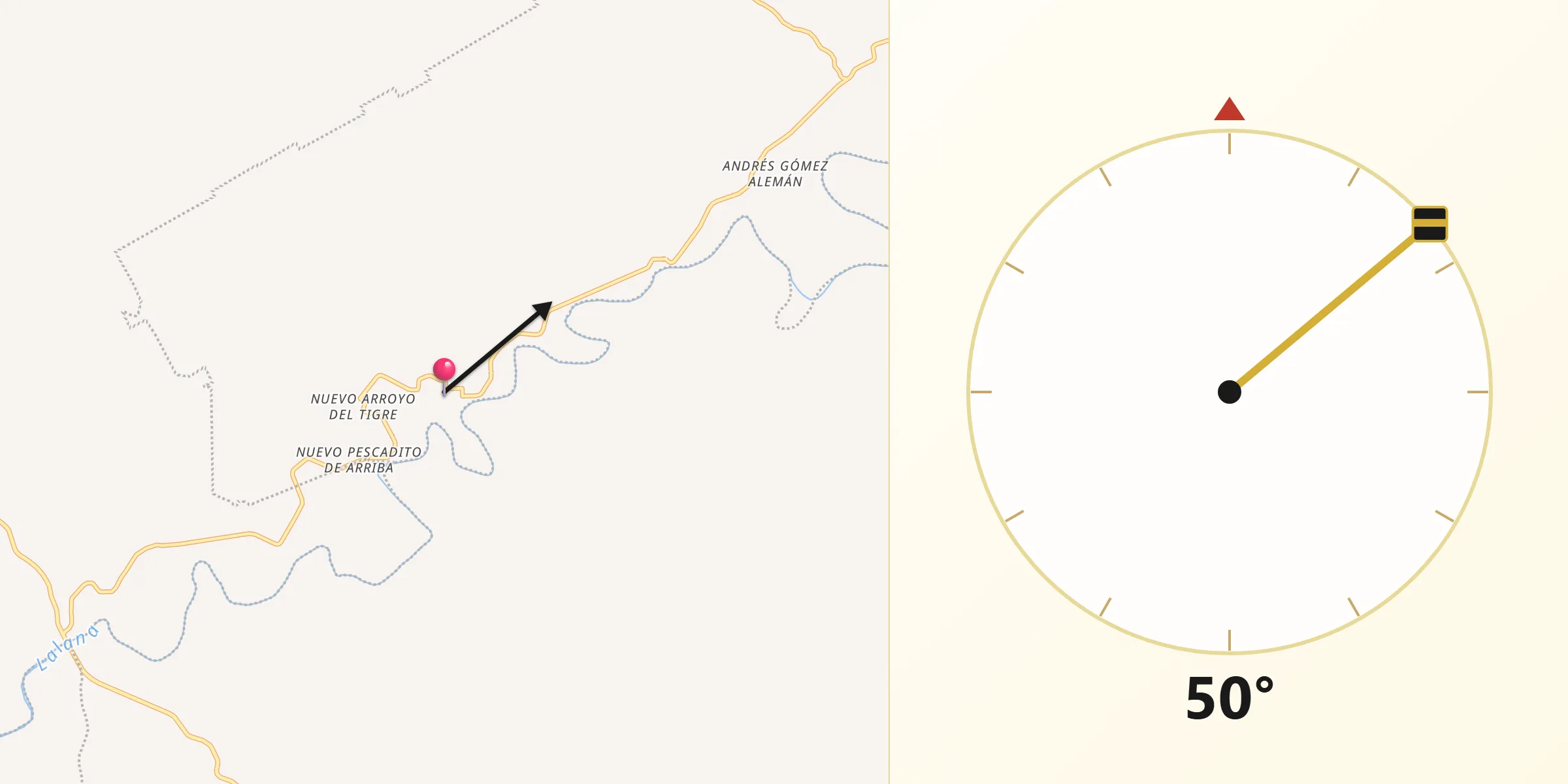 Dirección de la Qibla desde Nuevo San Martín