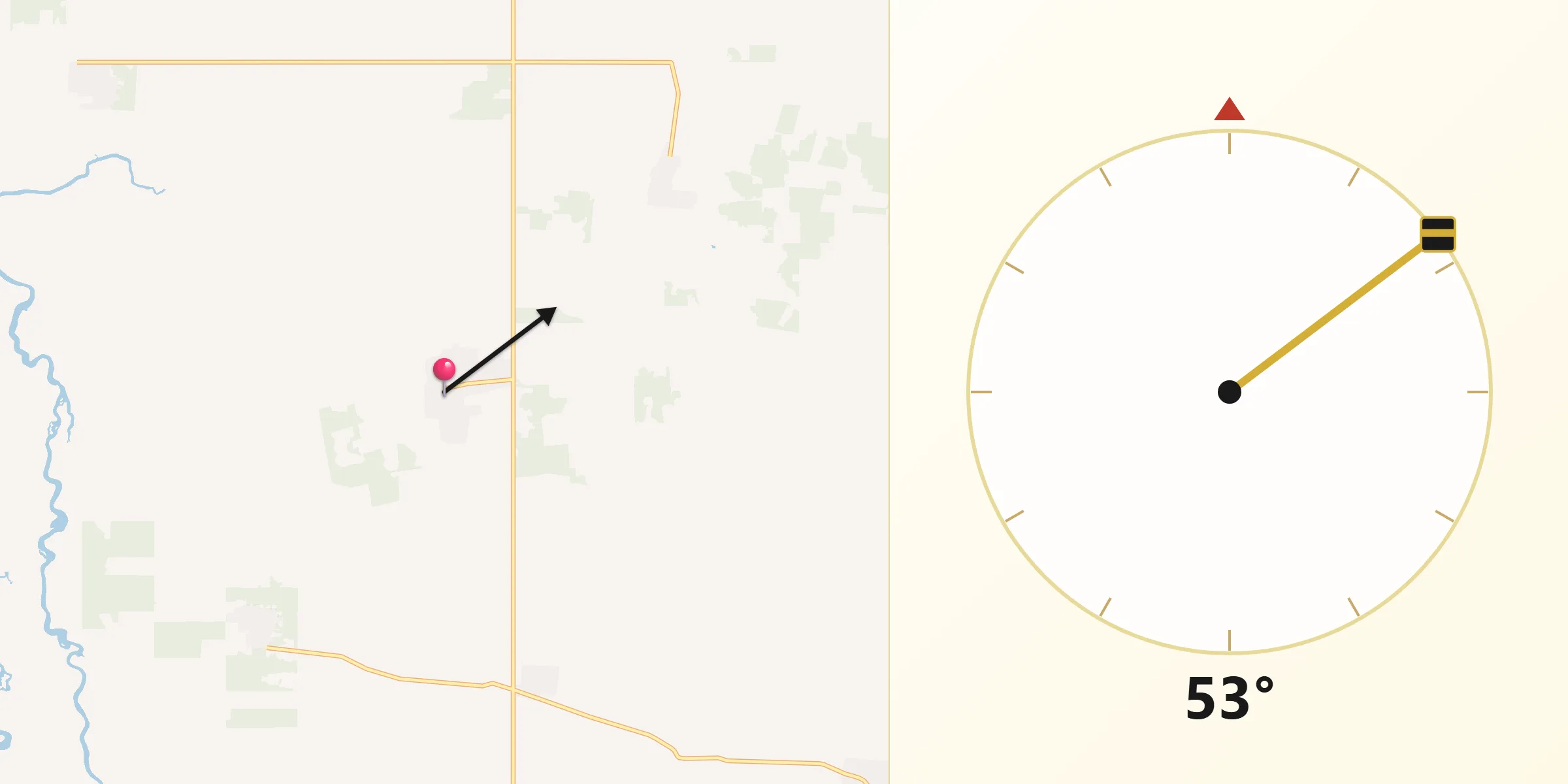Dirección de la Qibla desde Apatzingán