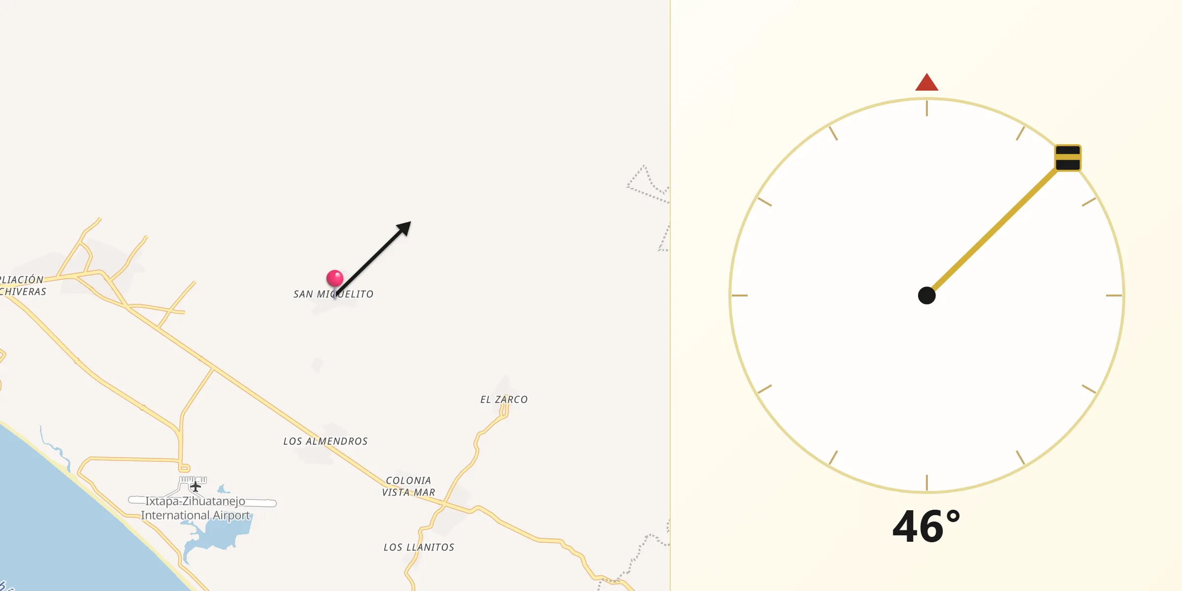 Dirección de la Qibla desde San Miguelito