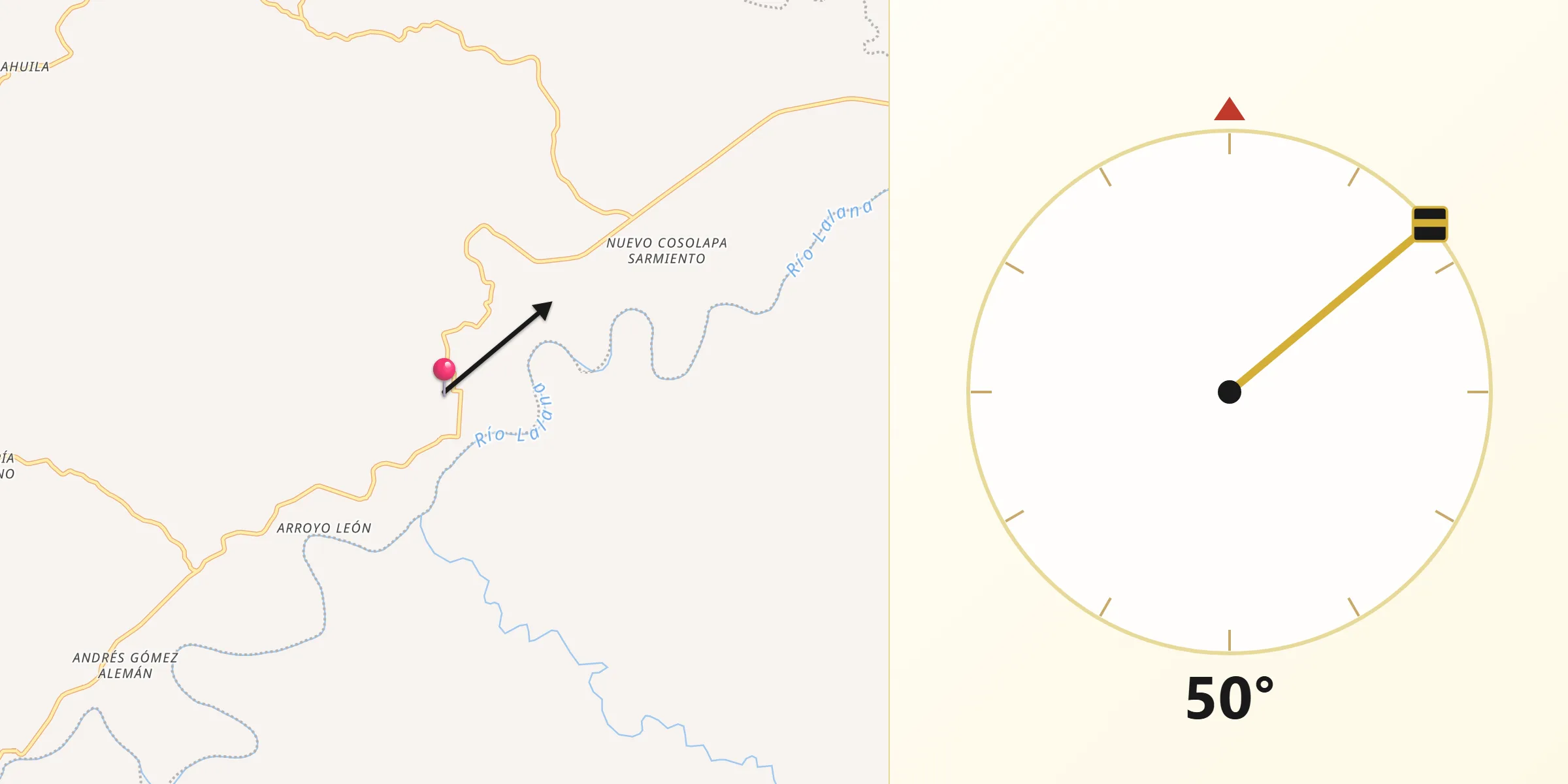 Dirección de la Qibla desde Nuevo Ixcatlán