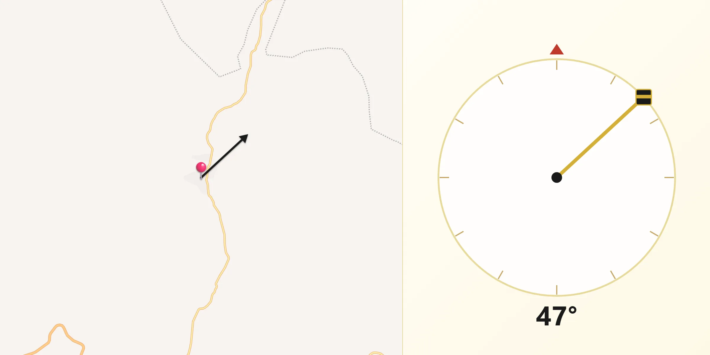Dirección de la Qibla desde Atliaca