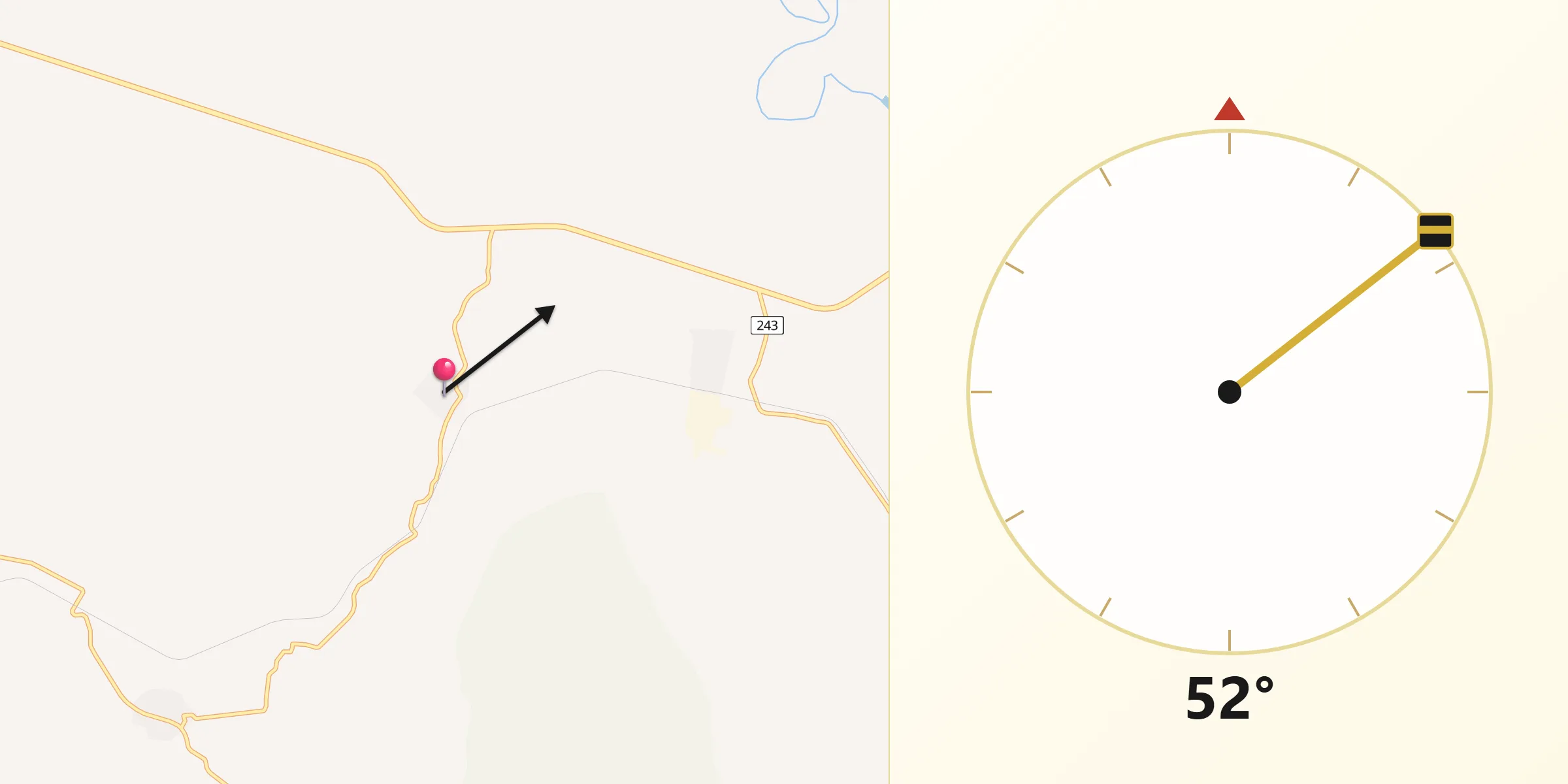 Dirección de la Qibla desde Palomas
