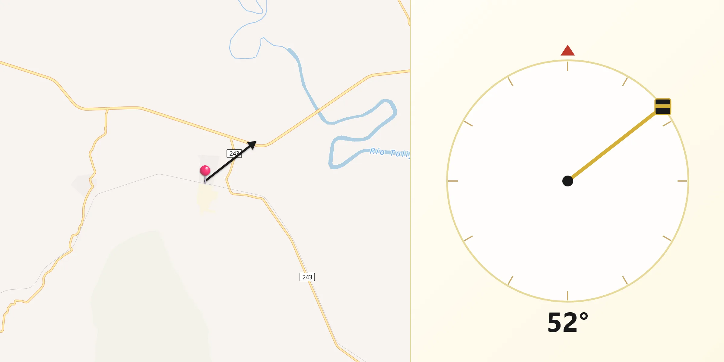 Dirección de la Qibla desde Buena Vista (Apasco)